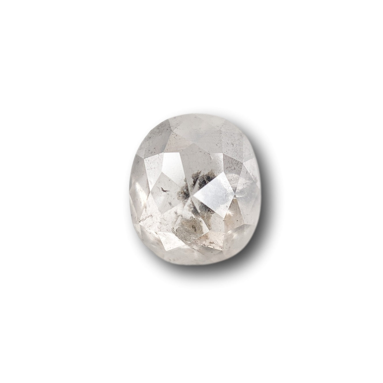 1.33ct | Salt & Pepper Oval Shape Rose Cut Diamond - Modern Rustic Diamond