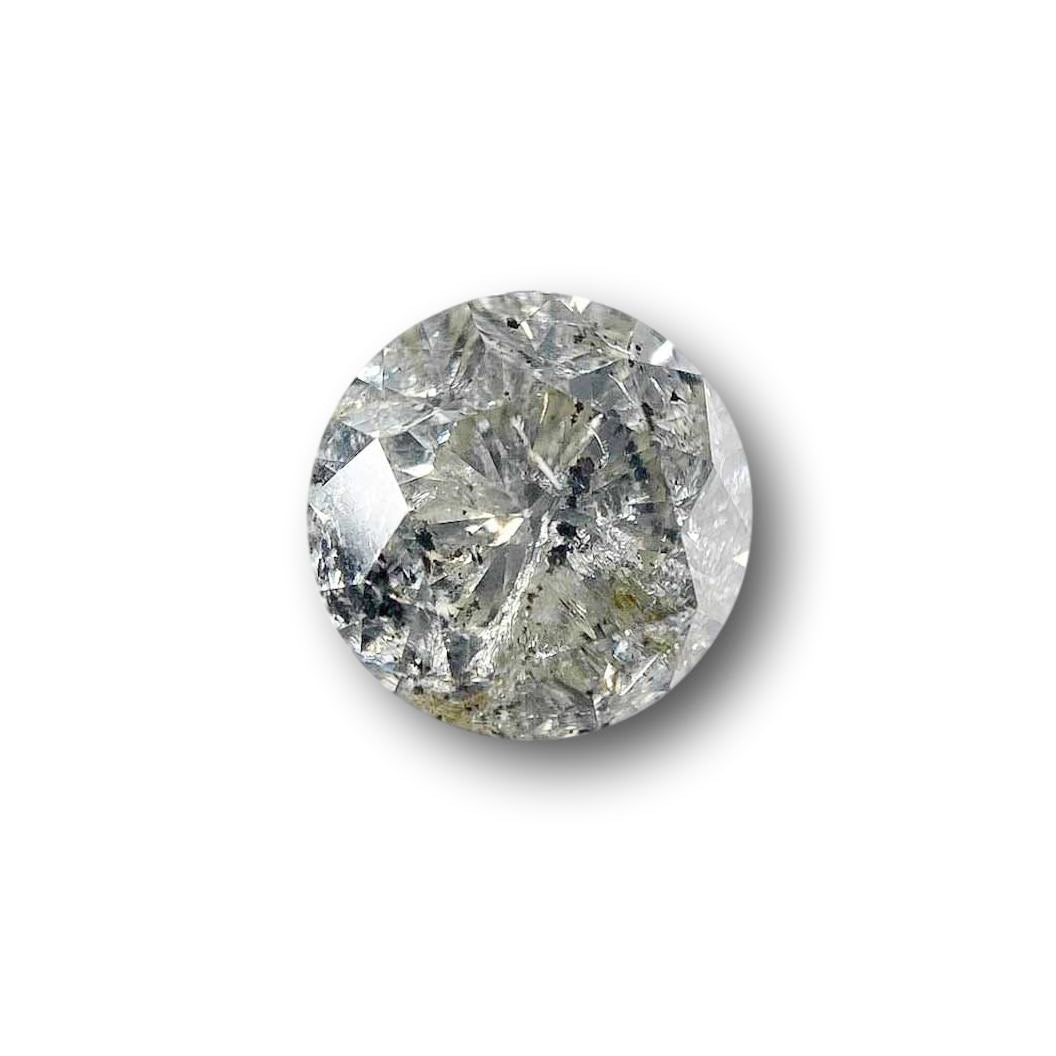 1.21ct | Salt & Pepper Round Shape Brilliant Cut Diamond - Modern Rustic Diamond