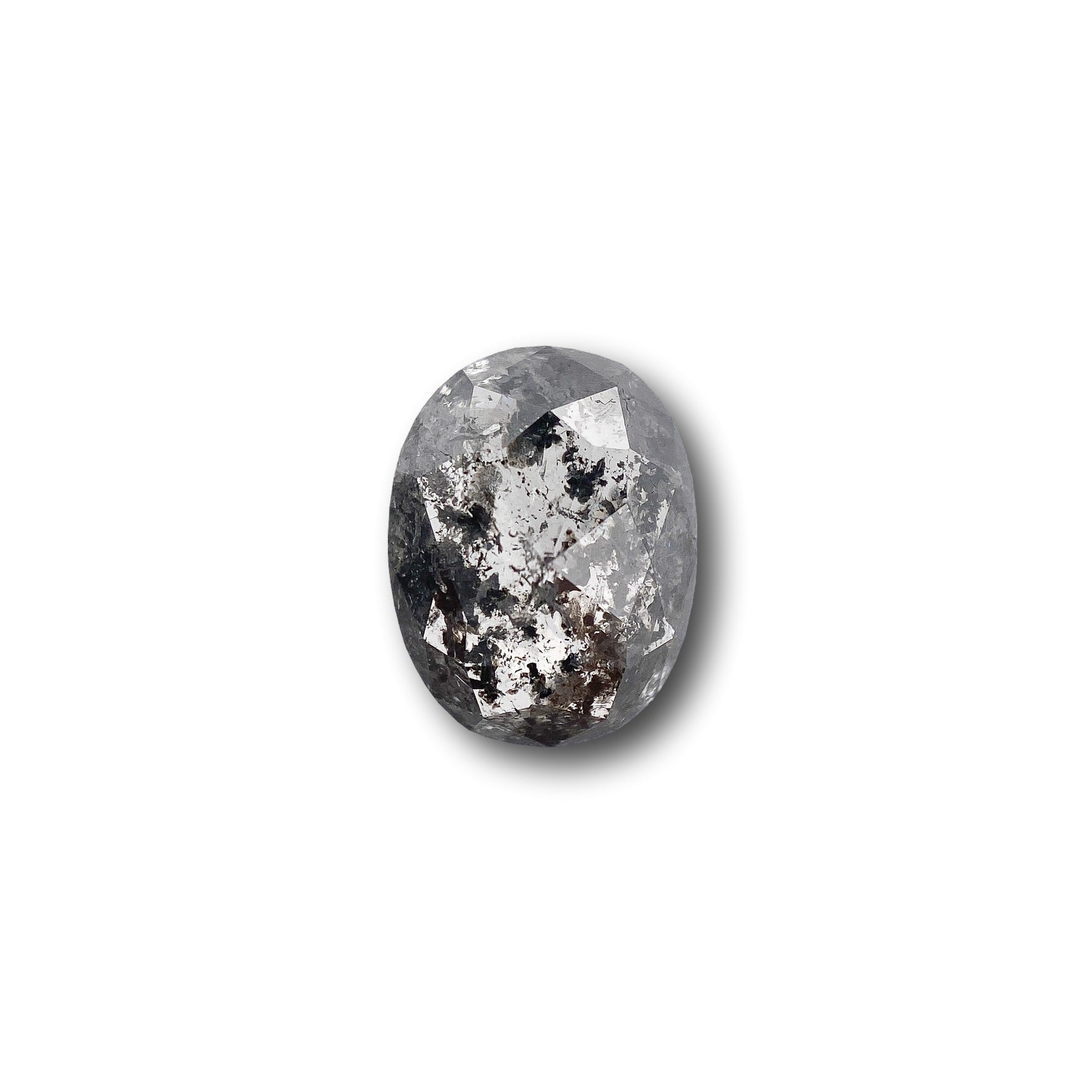 1.15ct | Salt & Pepper Oval Shape Rose Cut Diamond - Modern Rustic Diamond