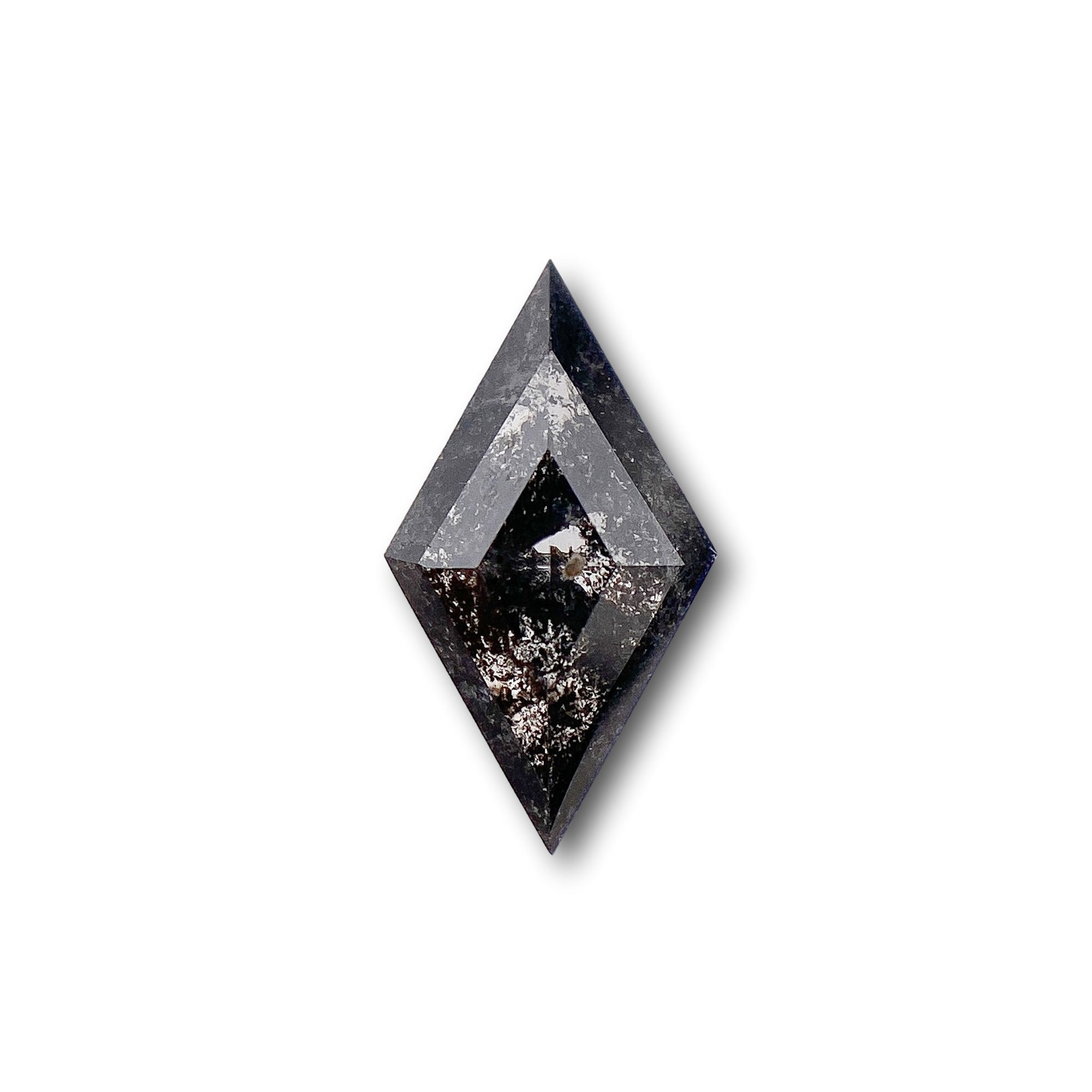 0.65ct | Salt & Pepper Lozenge Shape Rose Cut Diamond - Modern Rustic Diamond