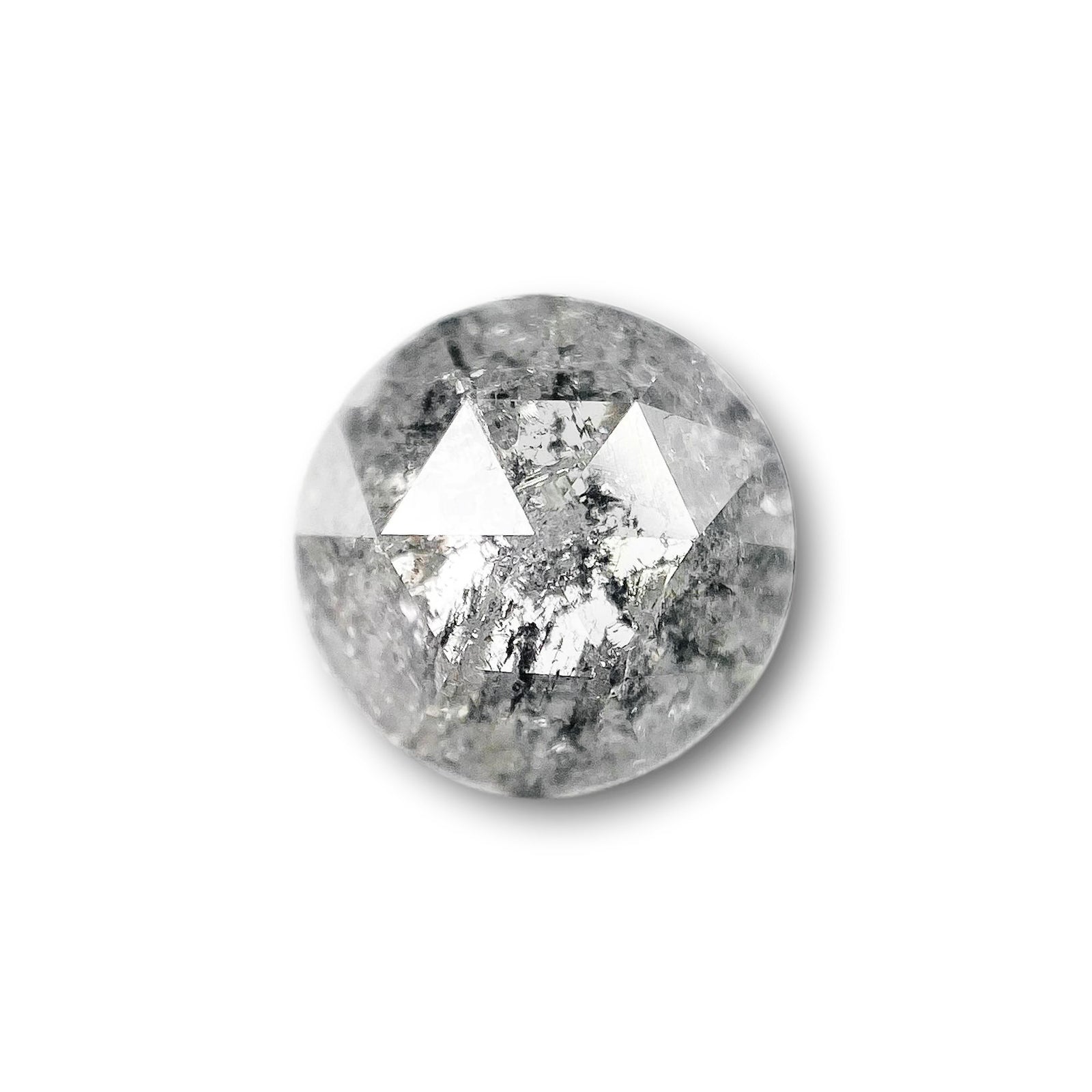 1.57ct | Salt & Pepper Round Shape Rose Cut Diamond - Modern Rustic Diamond