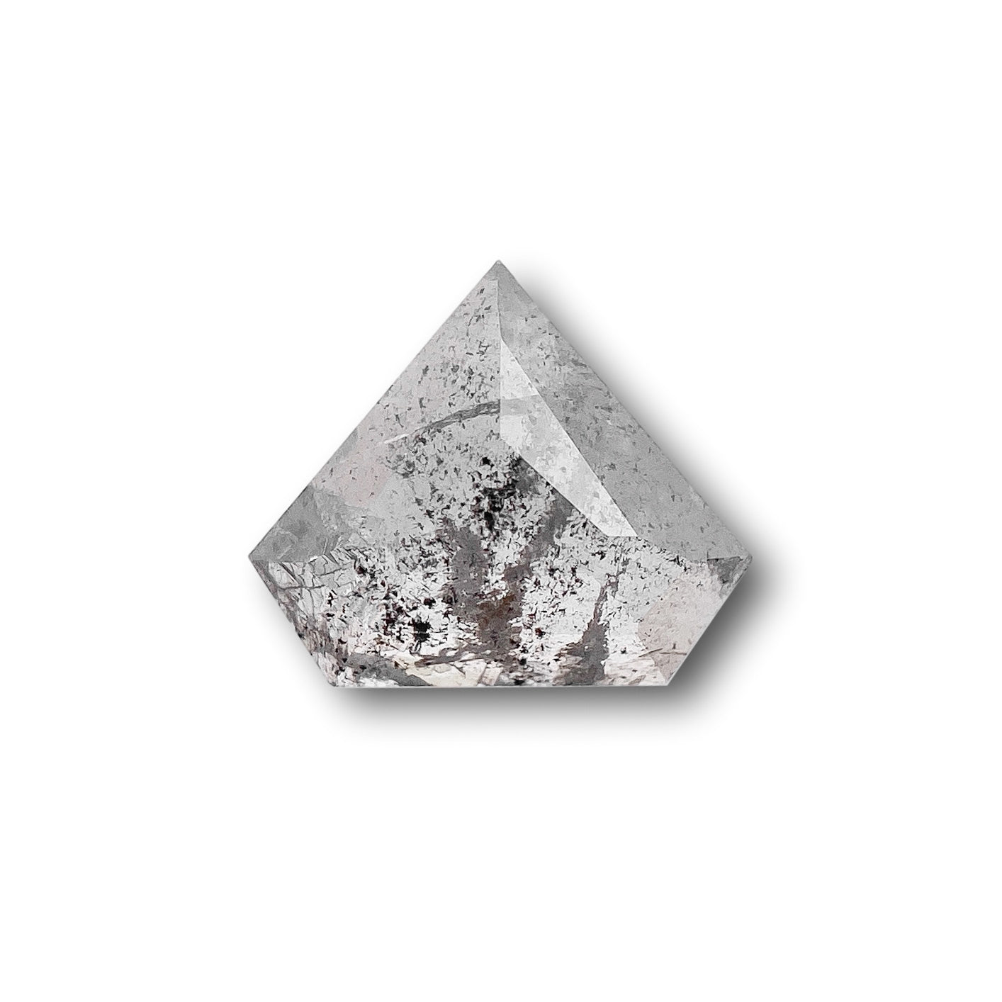 0.52ct | Salt & Pepper Shield Shape Rose Cut Diamond - Modern Rustic Diamond