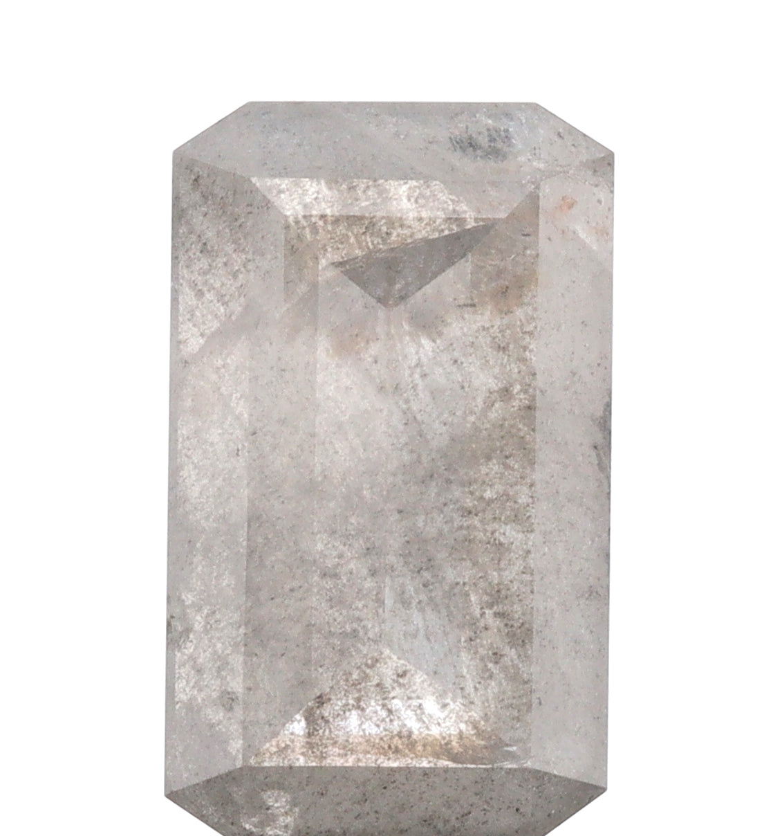 4.54ct | Salt & Pepper Emerald Shape Step Cut Diamond - Modern Rustic Diamond