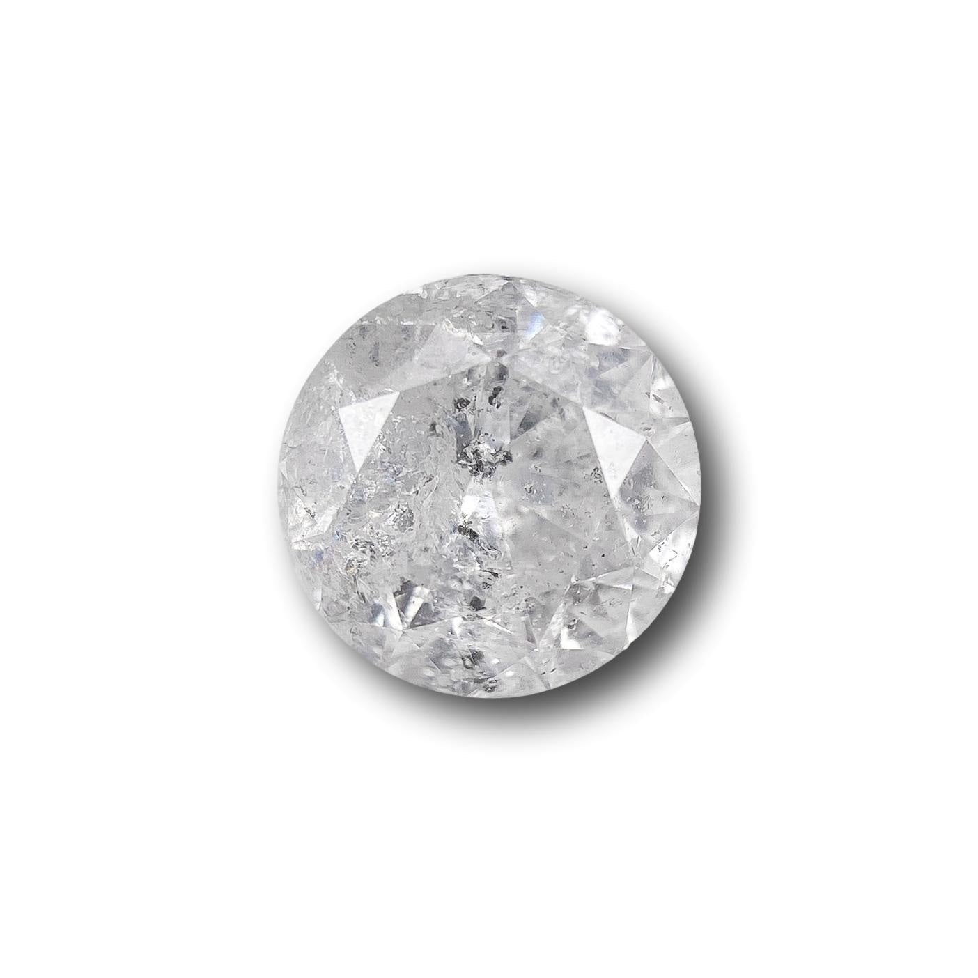 1.33ct | Salt & Pepper Round Shape Brilliant Cut Diamond - Modern Rustic Diamond