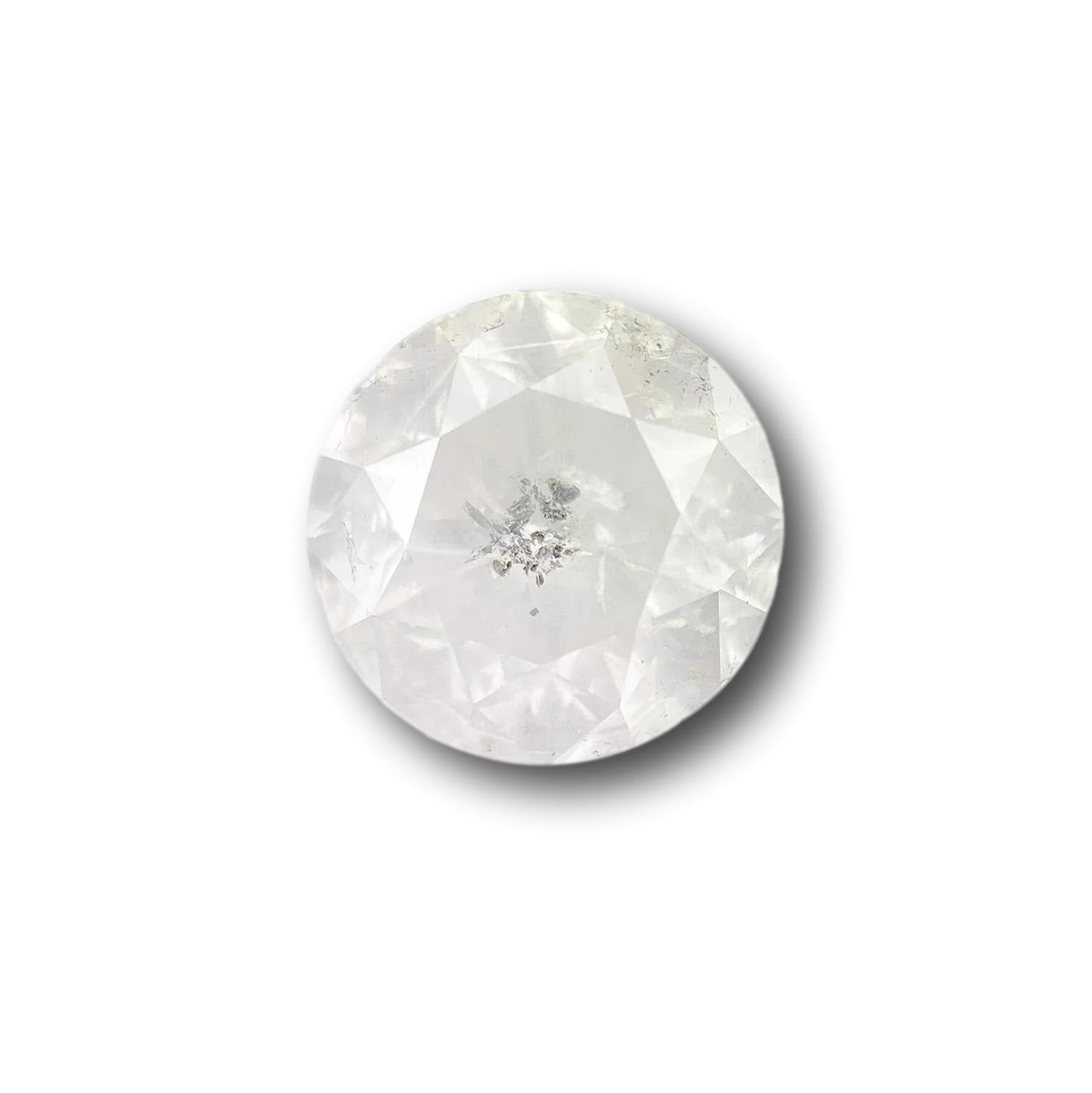 3.39ct | Salt & Pepper Round Shape Brilliant Cut Diamond - Modern Rustic Diamond