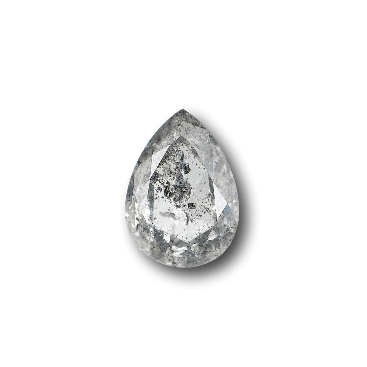 1.25ct | Salt &amp; Pepper Pear Shape Brilliant Cut Diamond - Modern Rustic Diamond