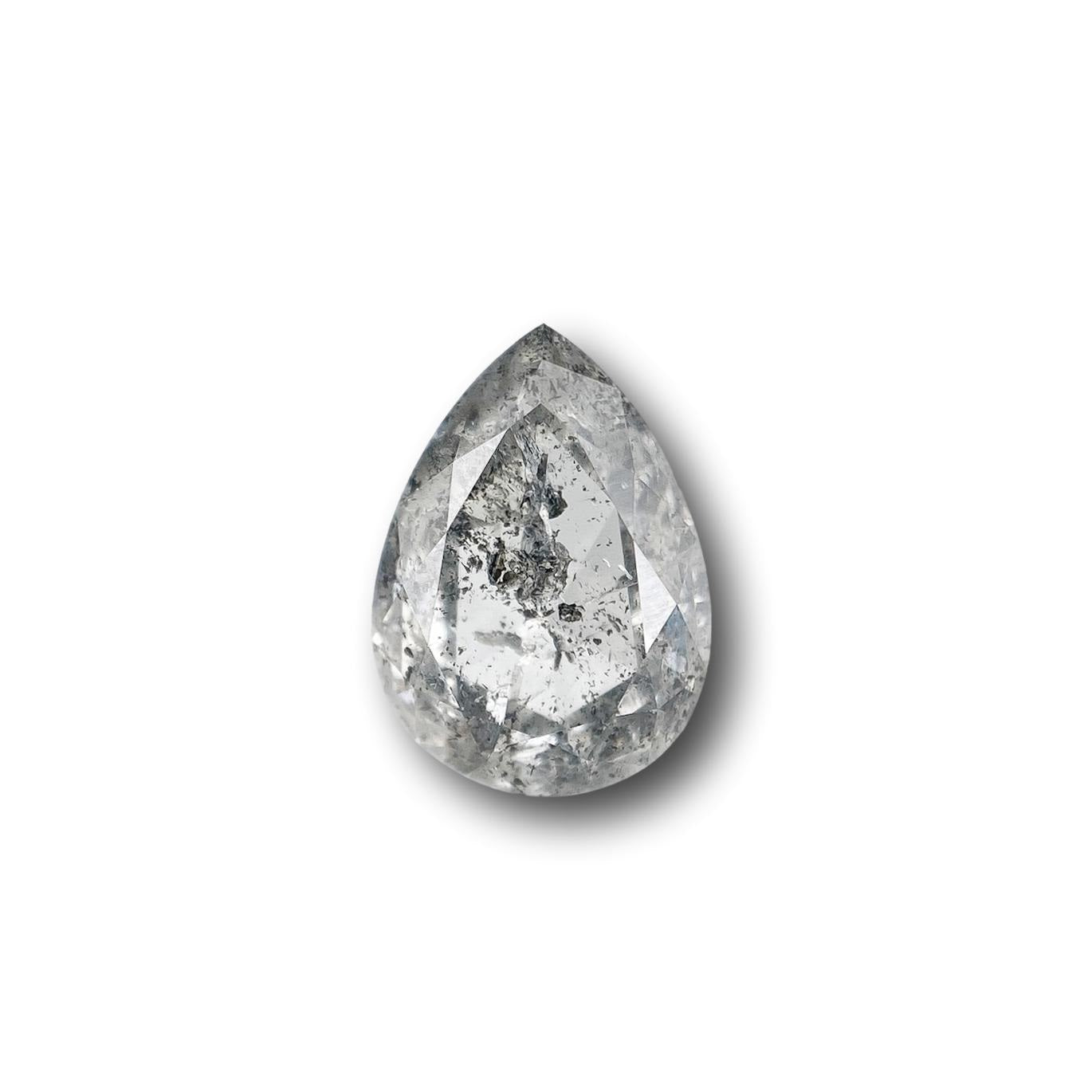 1.25ct | Salt & Pepper Pear Shape Brilliant Cut Diamond - Modern Rustic Diamond