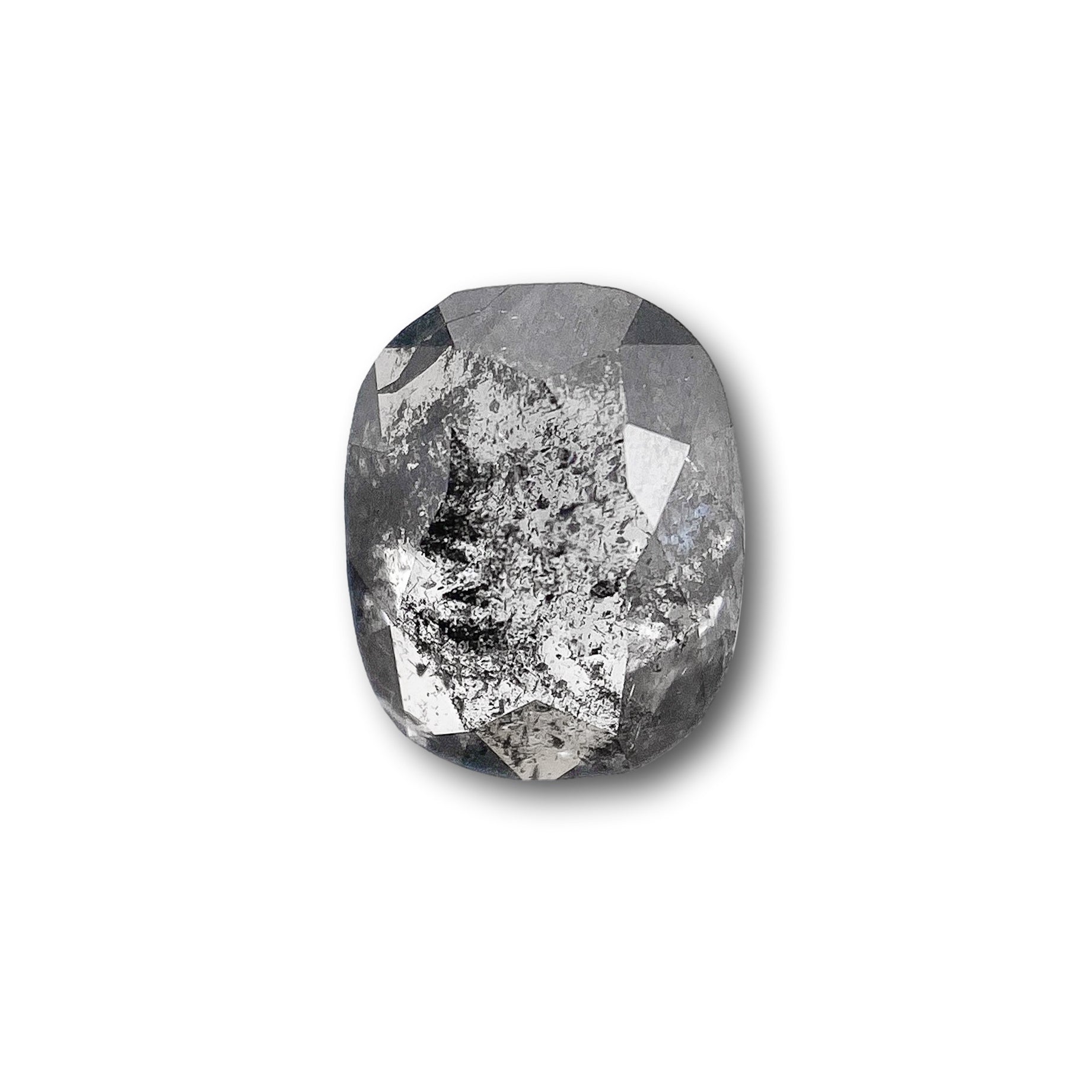 1.09ct | Salt & Pepper Oval Shape Rose Cut Diamond - Modern Rustic Diamond