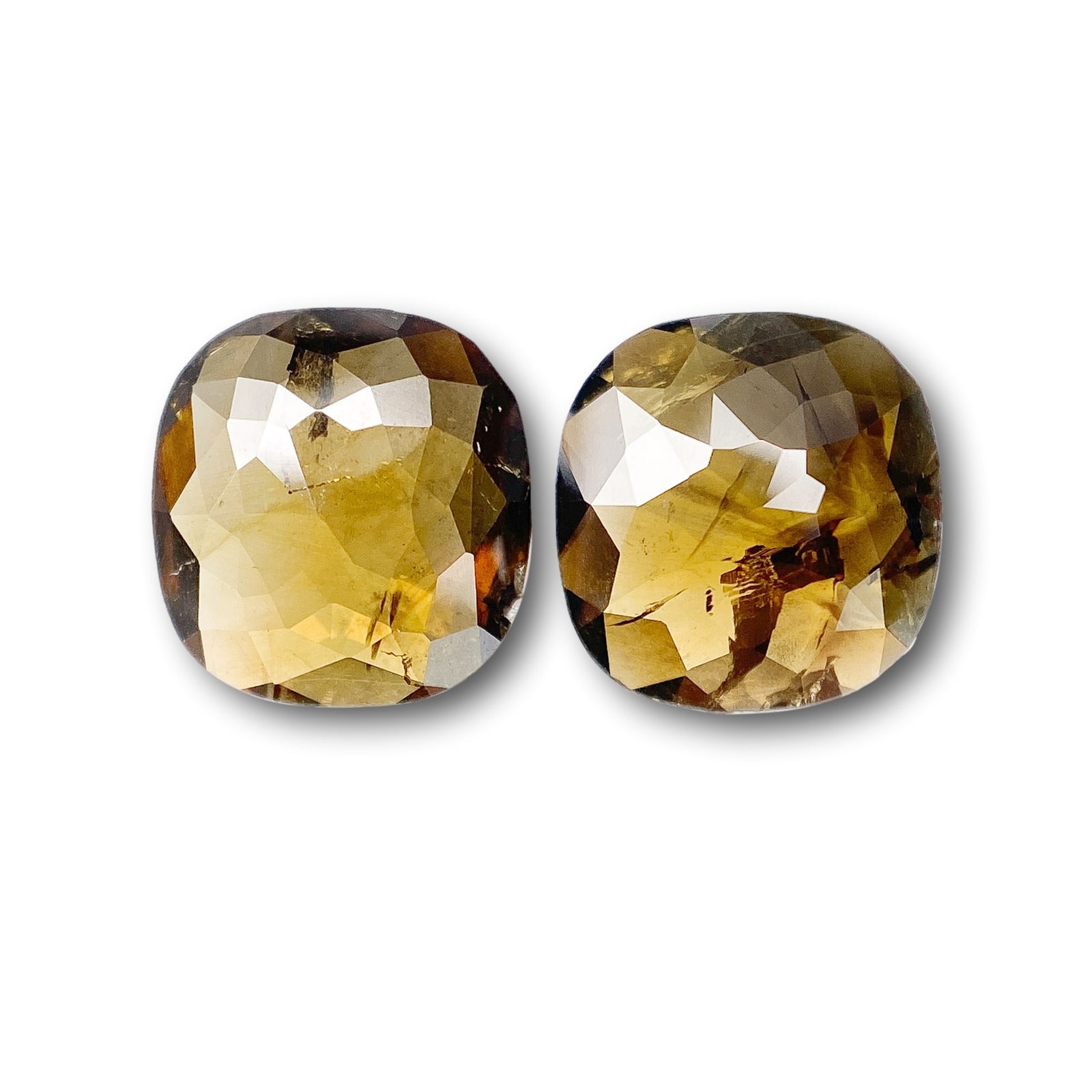 1.46cttw | Rustic  Cushion Shape Rose Cut Diamond Matched Pair - Modern Rustic Diamond