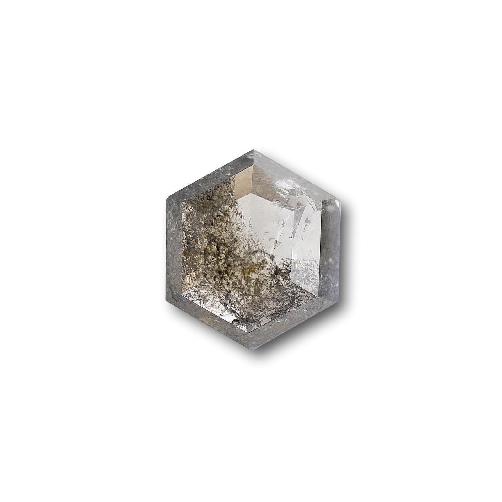 0.90ct | Rustic Hexagon Shape Rose Cut Diamond - Modern Rustic Diamond