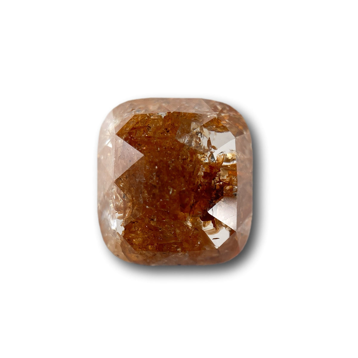 3.85ct | Salt &amp; Pepper Cushion Shape Rose Cut Diamond - Modern Rustic Diamond