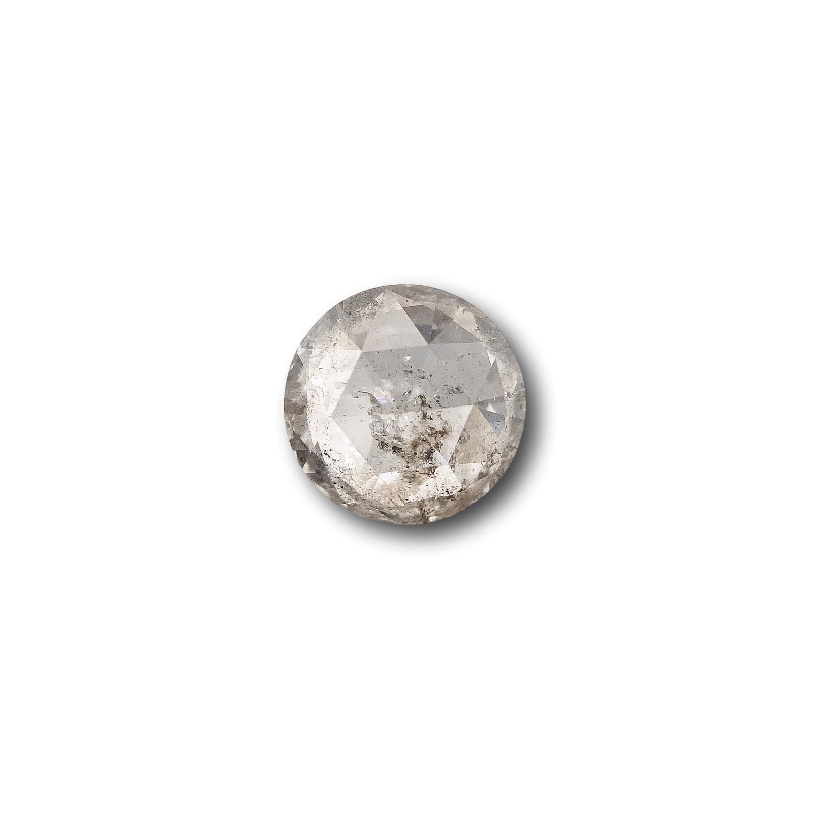 1.10ct | Salt & Pepper Round Shape Rose Cut Diamond - Modern Rustic Diamond