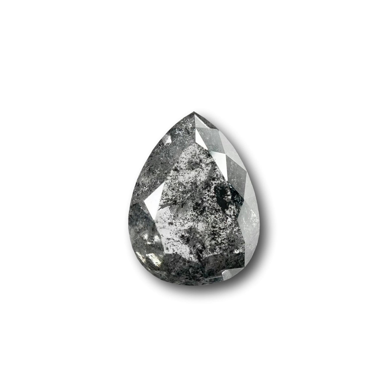 4.88ct | Salt & Pepper Pear Shape Brilliant Cut Diamond - Modern Rustic Diamond