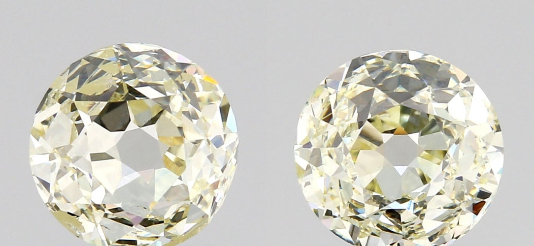 2.03cttw | I-J VVS-VS Round Shape Old European Cut Diamond Matched Pair - Modern Rustic Diamond