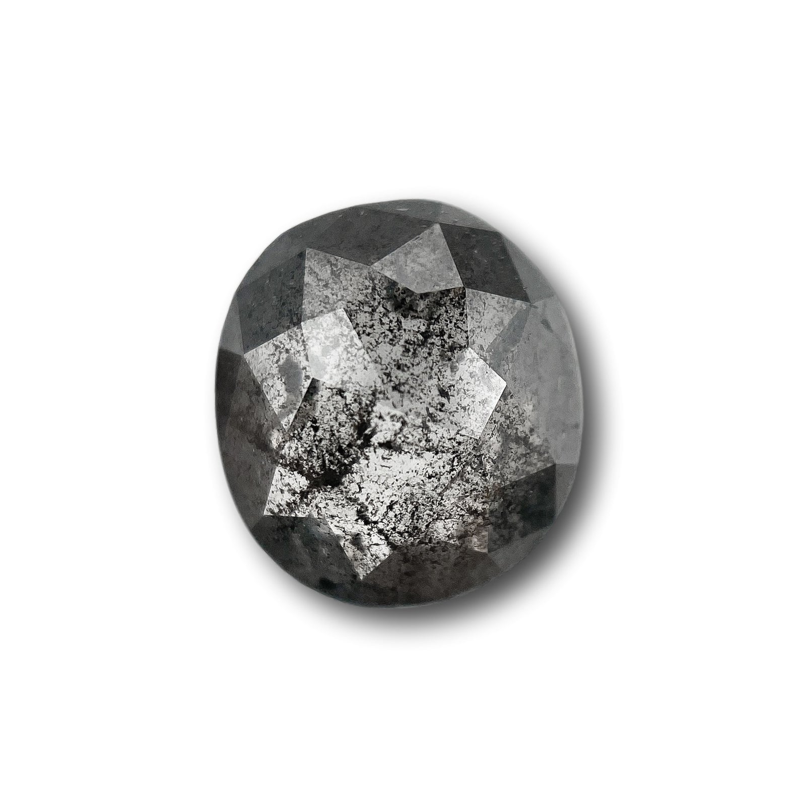 1.18ct | Salt & Pepper Cushion Shape Rose Cut Diamond - Modern Rustic Diamond