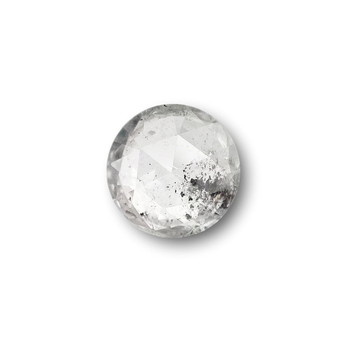 0.82ct | Salt &amp; Pepper Round Shape Rose Cut Diamond - Modern Rustic Diamond