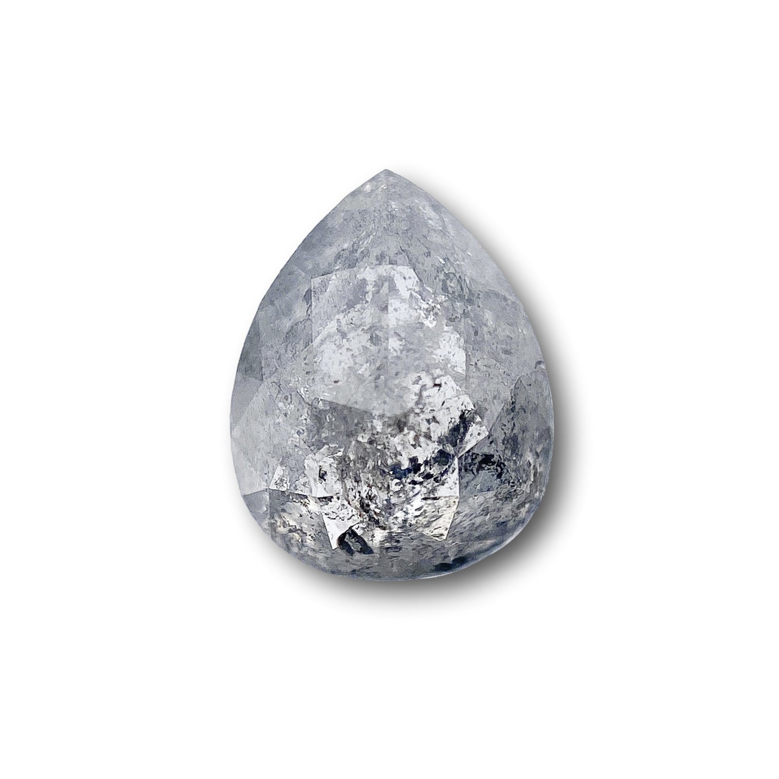 1.23ct | Salt & Pepper Pear Shape Rose Cut Diamond - Modern Rustic Diamond