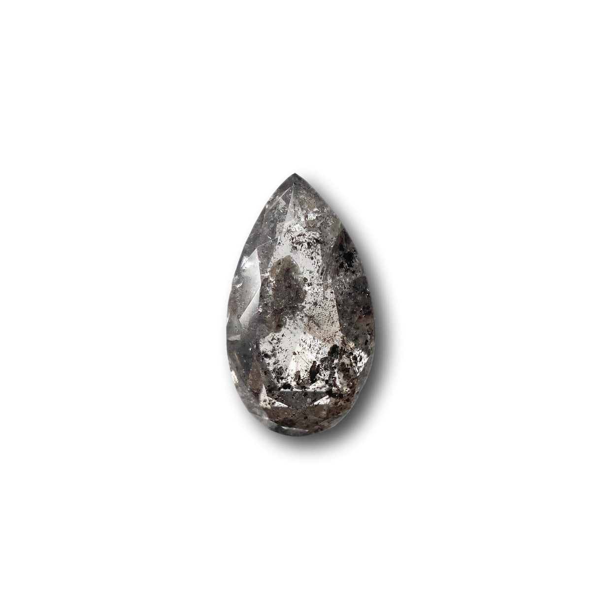 1.66ct | Salt &amp; Pepper Pear Shape Brilliant Cut Diamond - Modern Rustic Diamond