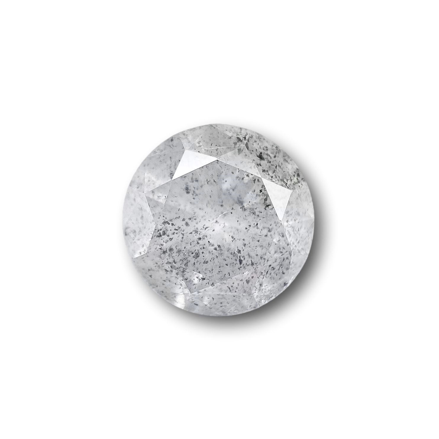 1.66ct | Salt & Pepper Round Shape Brilliant Cut Diamond - Modern Rustic Diamond