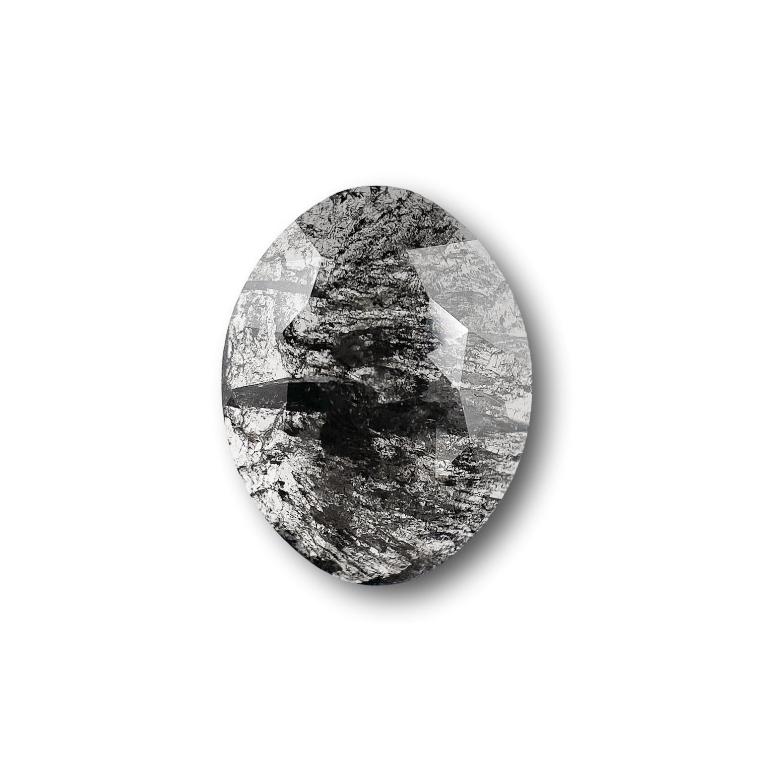 1.25ct | Salt & Pepper Oval Shape Rose Cut Diamond - Modern Rustic Diamond