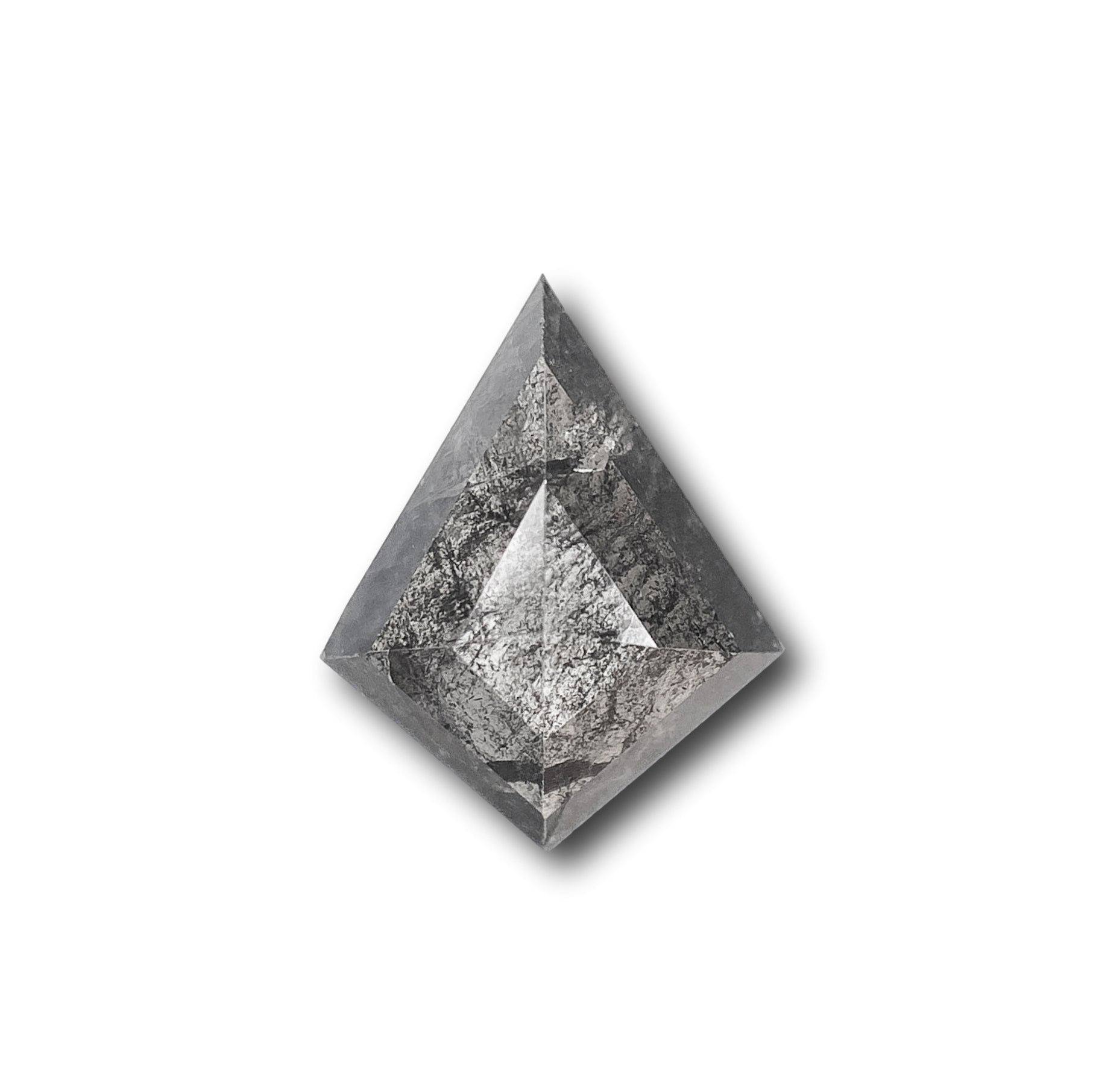 0.72ct | Salt & Pepper Kite Shape Rose Cut Diamond - Modern Rustic Diamond