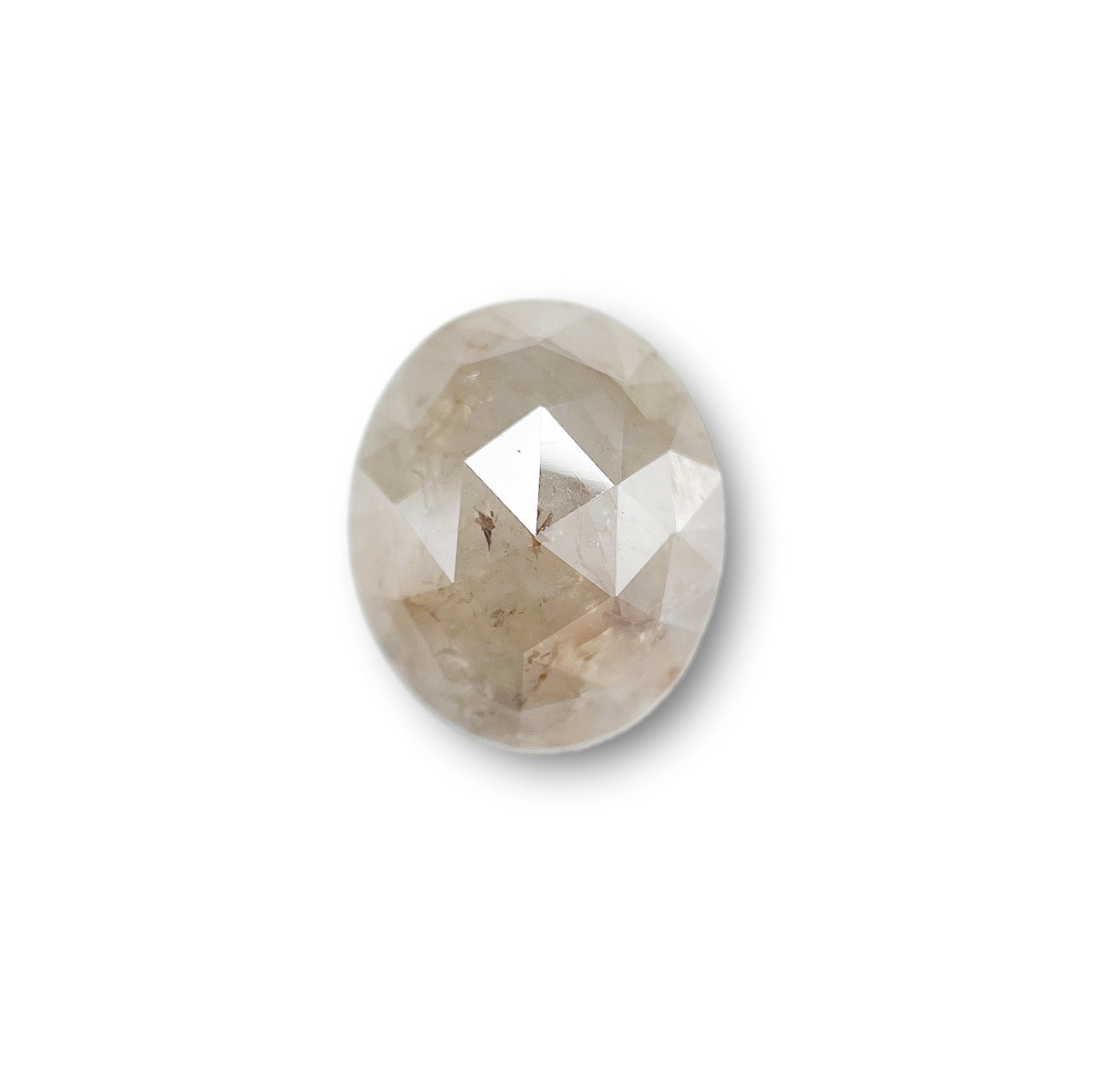 2.08ct | Salt &amp; Pepper Oval Shape Rose Cut Diamond - Modern Rustic Diamond
