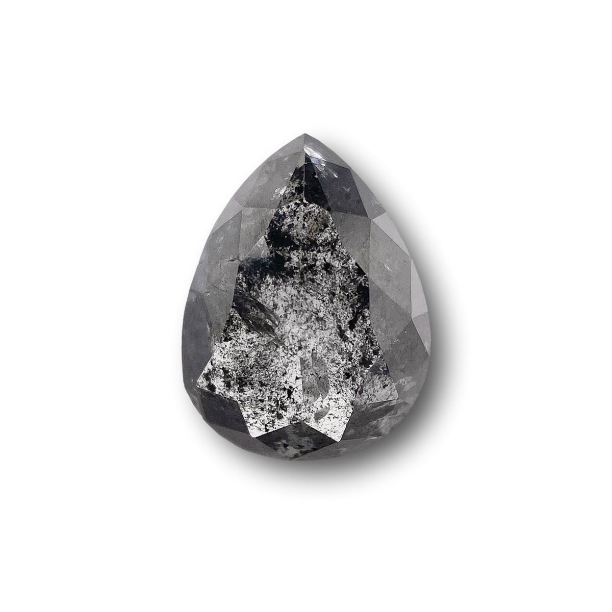 0.75ct | Salt &amp; Pepper Oval Shape Rose Cut Diamond - Modern Rustic Diamond