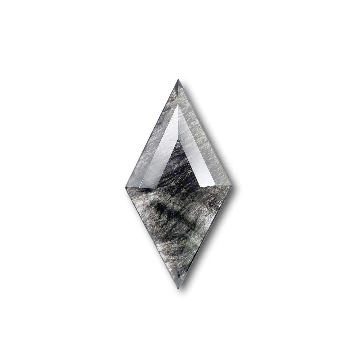 2.23ct | Salt &amp; Pepper Lozenge Shape Rose Cut Diamond - Modern Rustic Diamond