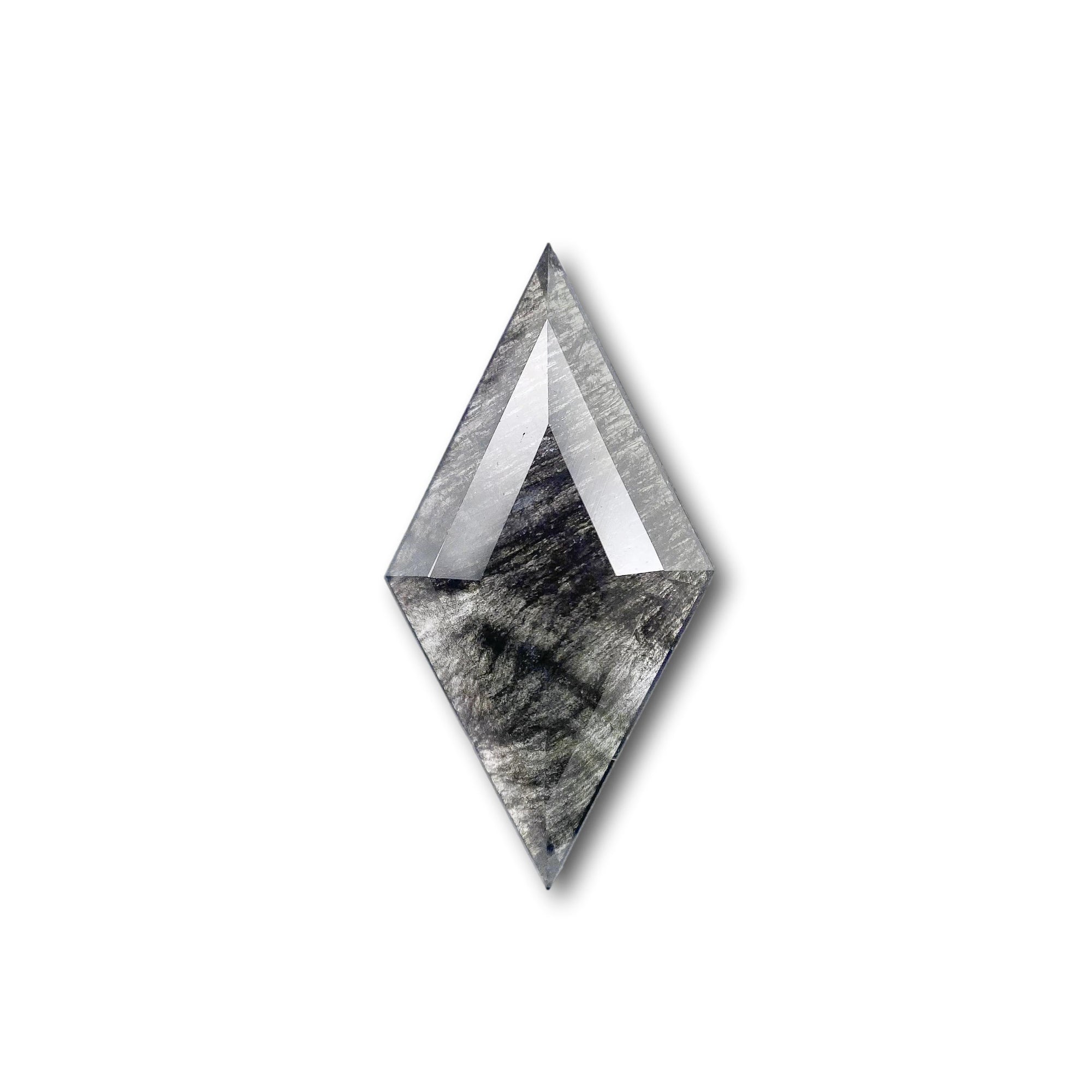 2.23ct | Salt & Pepper Lozenge Shape Rose Cut Diamond - Modern Rustic Diamond