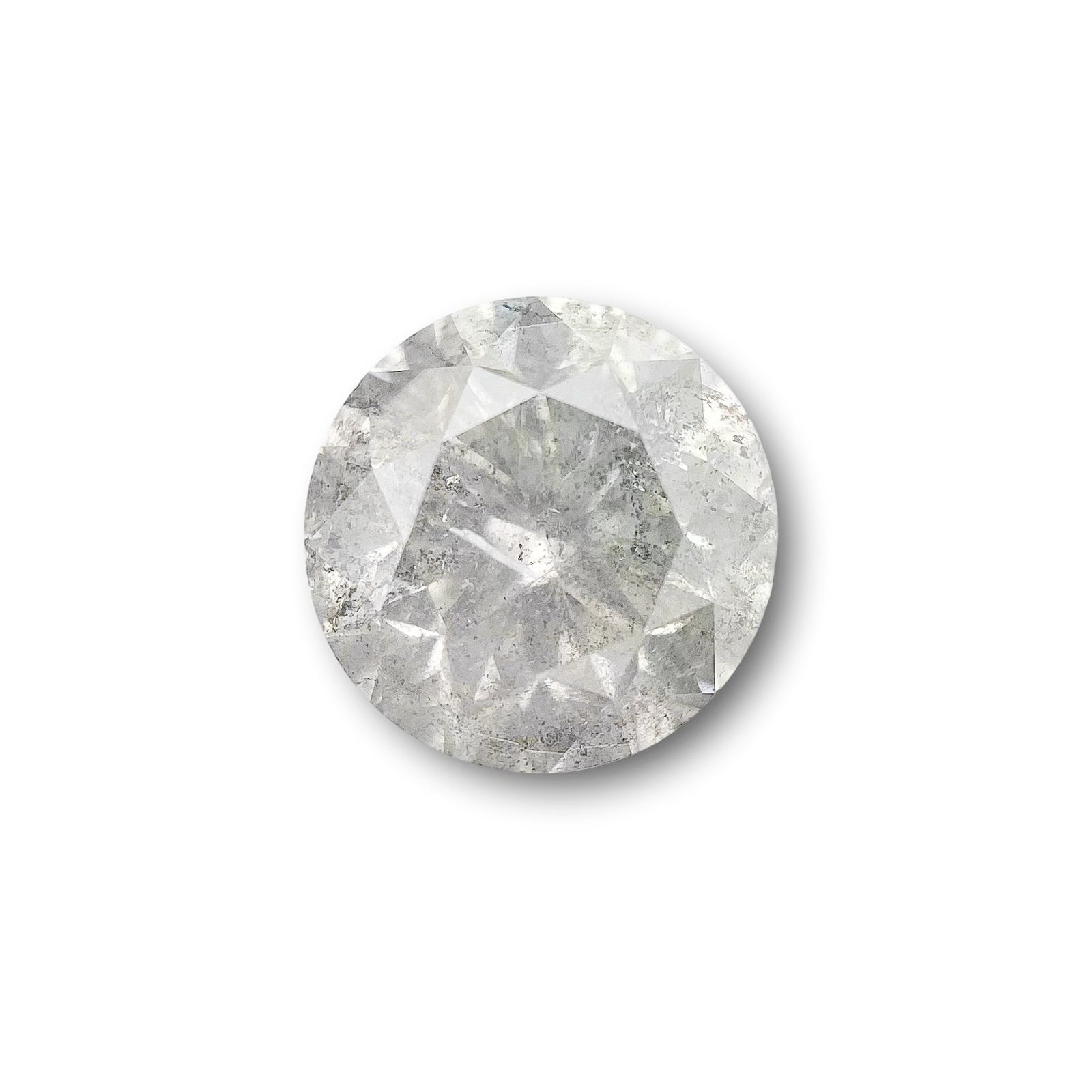 1.49ct | Salt & Pepper Round Shape Brilliant Cut Diamond - Modern Rustic Diamond