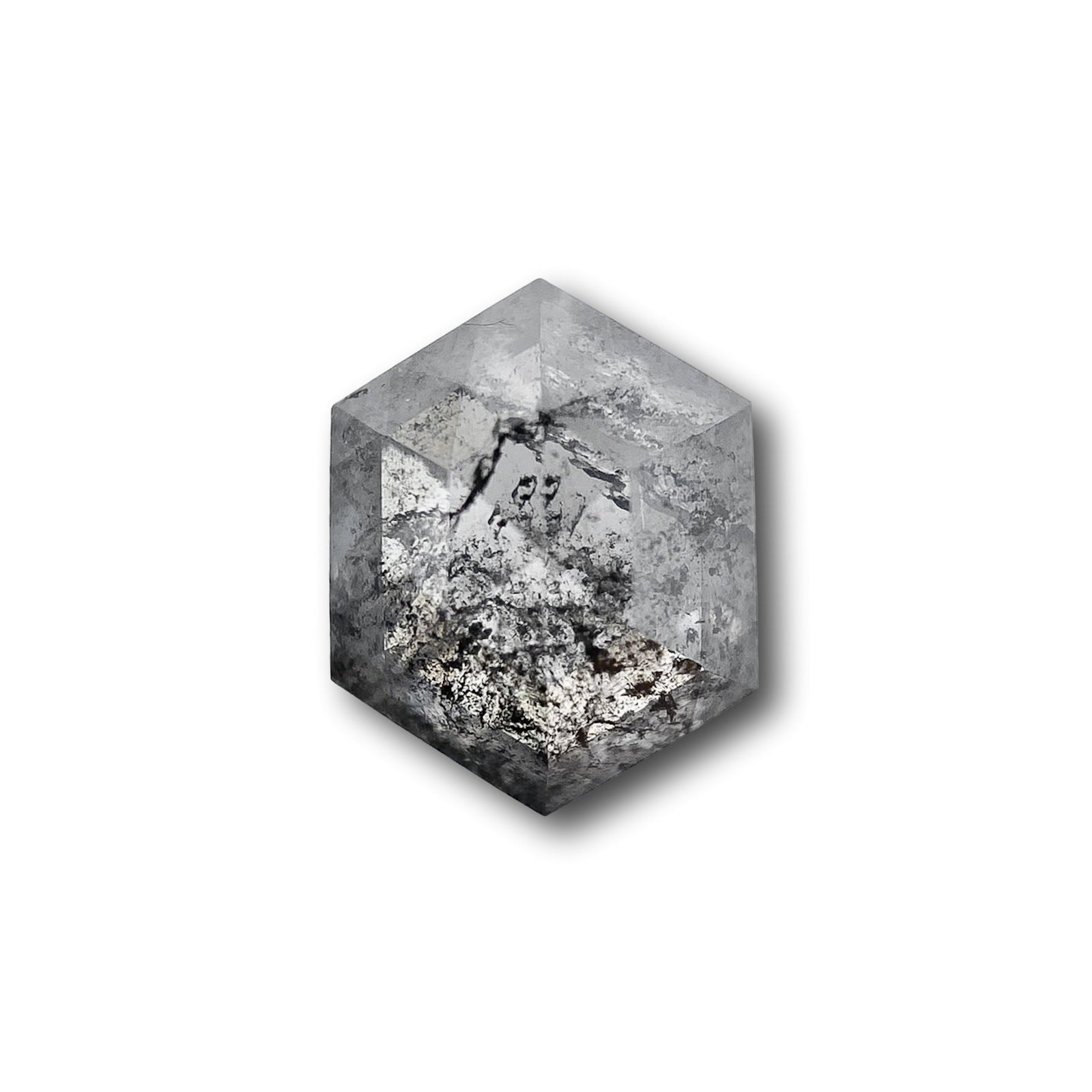 0.90ct | Rustic Hexagon Shape Rose Cut Diamond - Modern Rustic Diamond