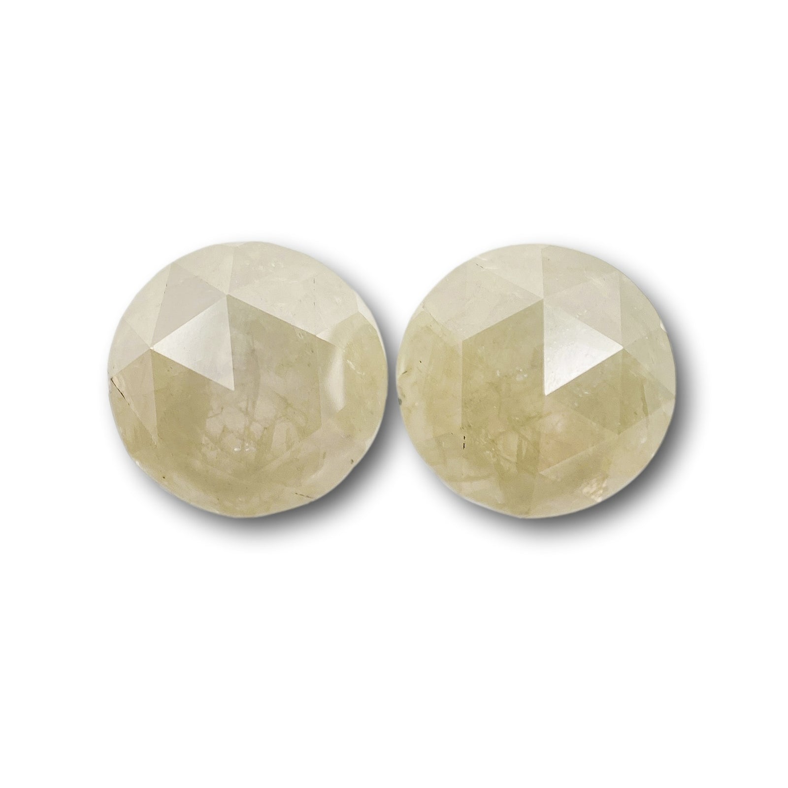 2.89cttw | Rustic  Round Shape Rose Cut Diamond Matched Pair - Modern Rustic Diamond