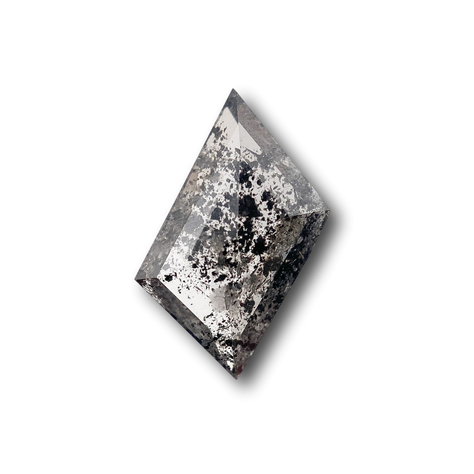 1.45ct | Salt & Pepper Rhomboid Shape Rose Cut Diamond - Modern Rustic Diamond