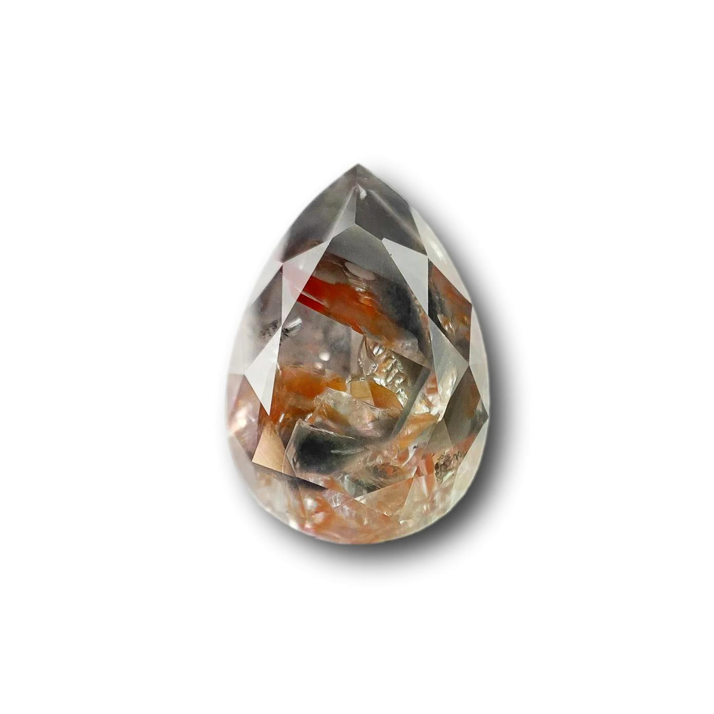 3.50ct | Salt & Pepper Pear Shape Brilliant Cut Diamond - Modern Rustic Diamond