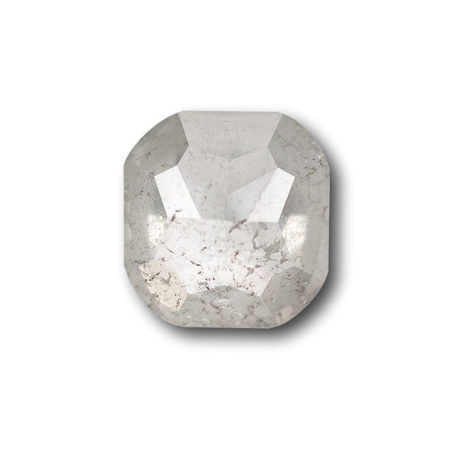 1.14ct | Salt & Pepper Cushion Shape Rose Cut Diamond - Modern Rustic Diamond