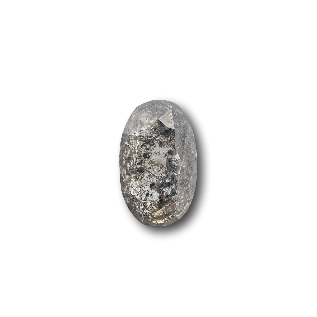 1.24ct | Salt &amp; Pepper Oval Shape Rose Cut Diamond - Modern Rustic Diamond