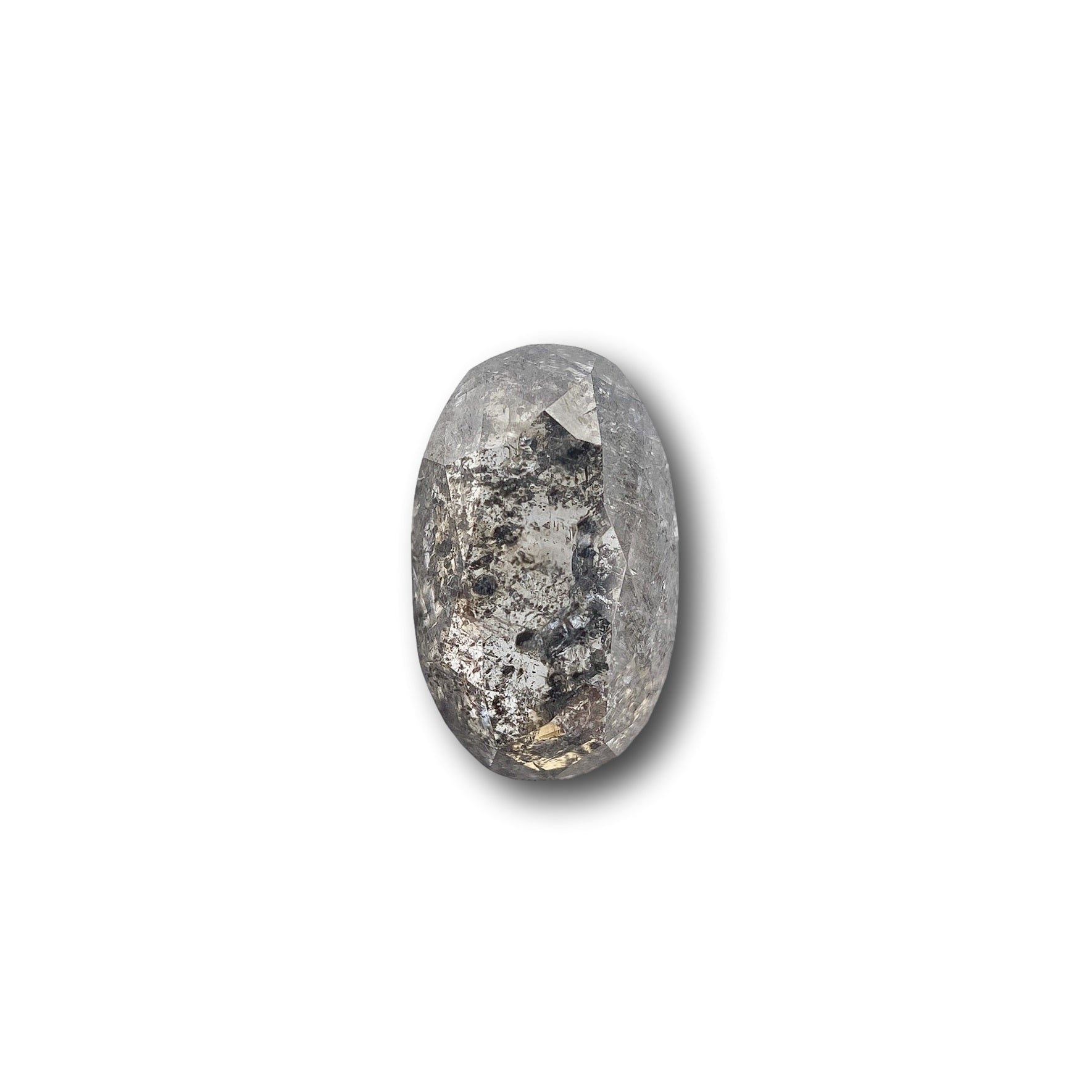 1.24ct | Salt & Pepper Oval Shape Rose Cut Diamond - Modern Rustic Diamond
