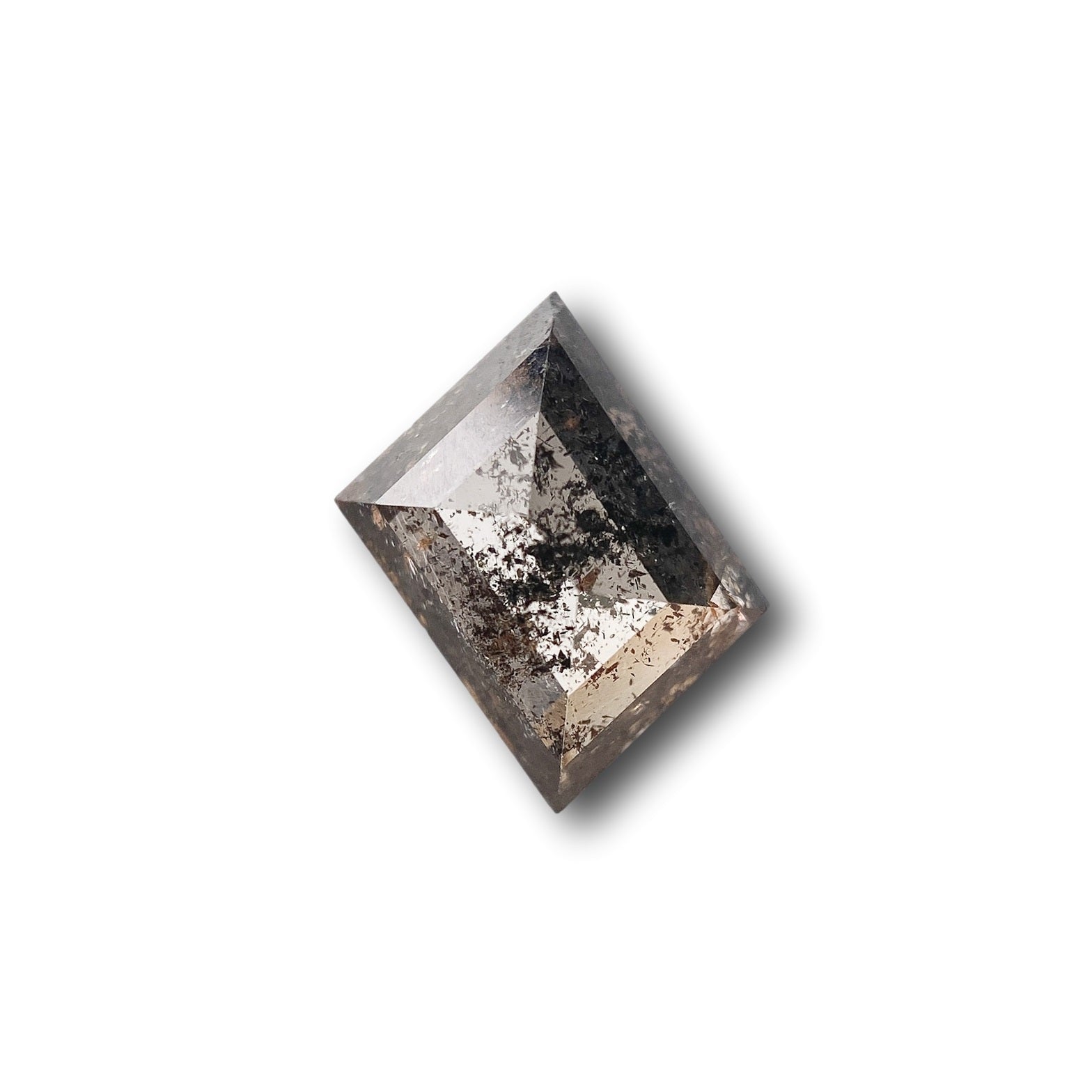 1.10ct | Salt & Pepper Rhomboid Shape Rose Cut Diamond - Modern Rustic Diamond