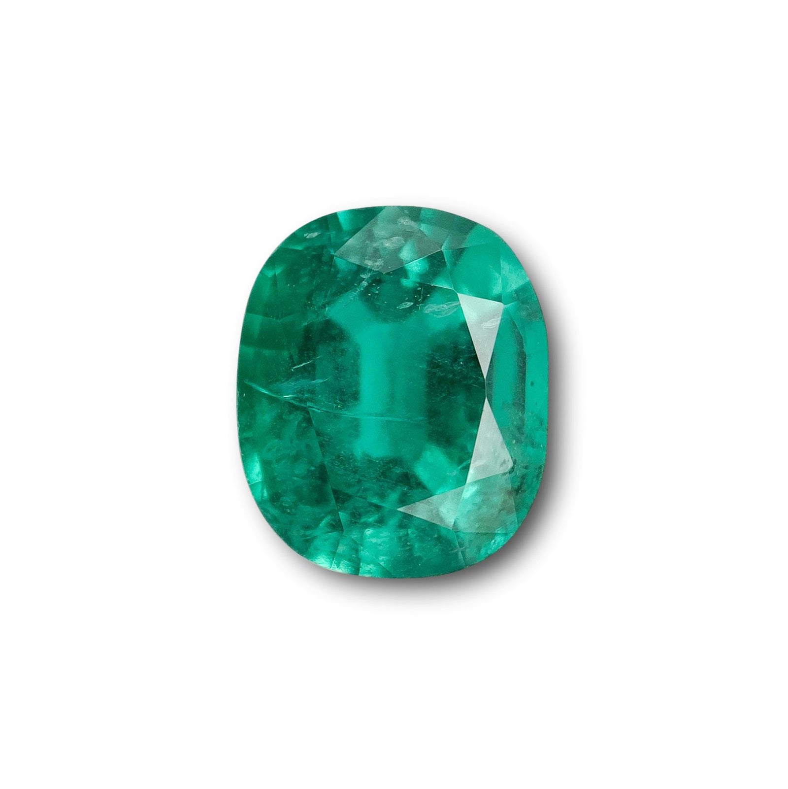 2.91ct | Brilliant Cut Cushion Shape Brazil Emerald - Modern Rustic Diamond