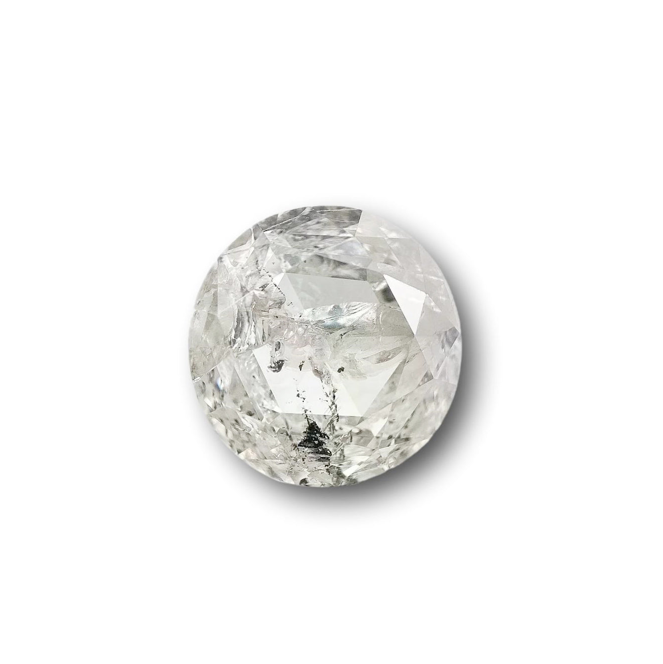 2.54ct | Salt & Pepper Round Shape Brilliant Cut Diamond - Modern Rustic Diamond