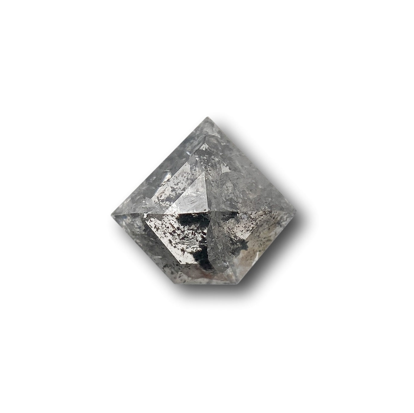0.78ct | Salt & Pepper Shield Shape Rose Cut Diamond - Modern Rustic Diamond