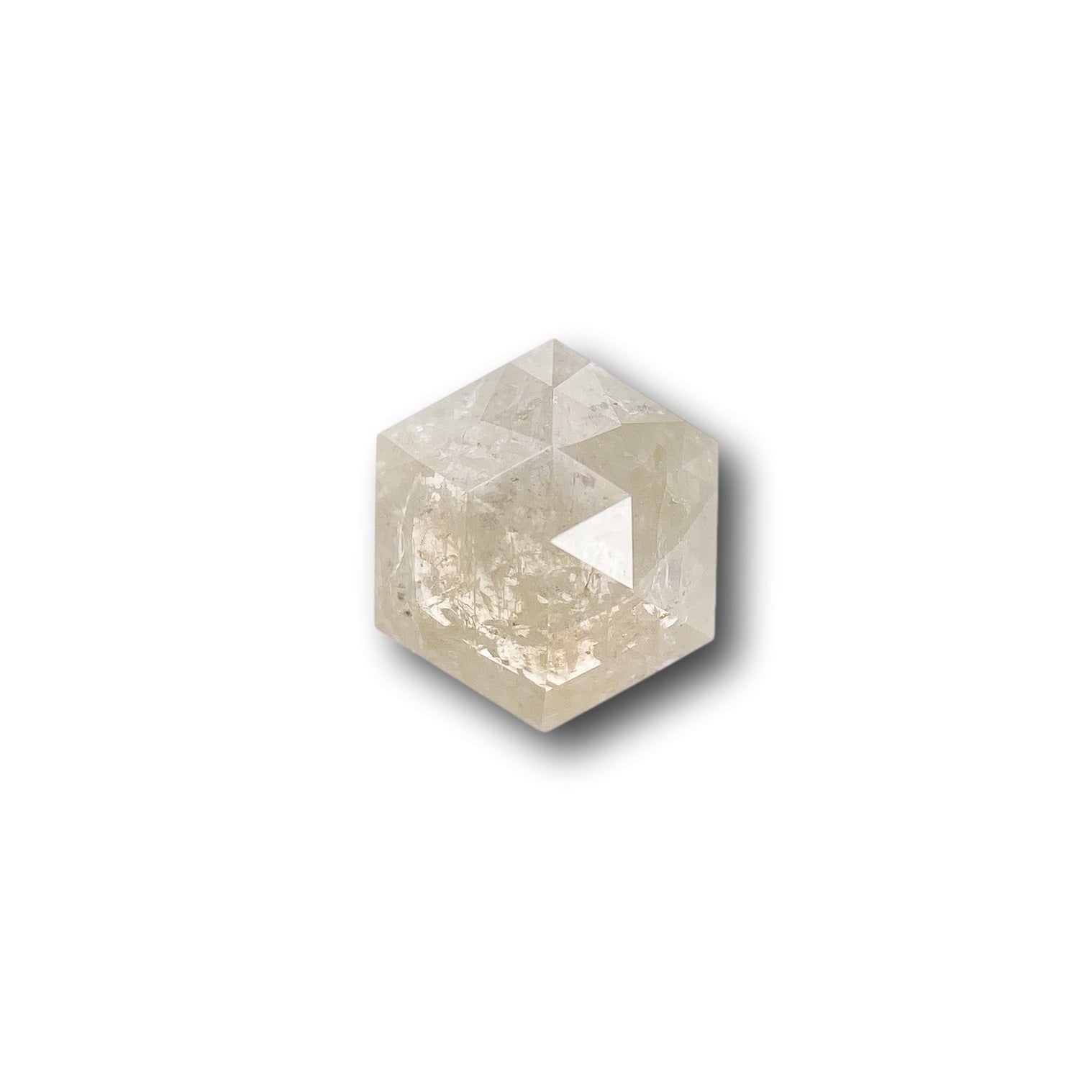0.74ct | Rustic  Hexagon Shape Rose Cut Diamond - Modern Rustic Diamond