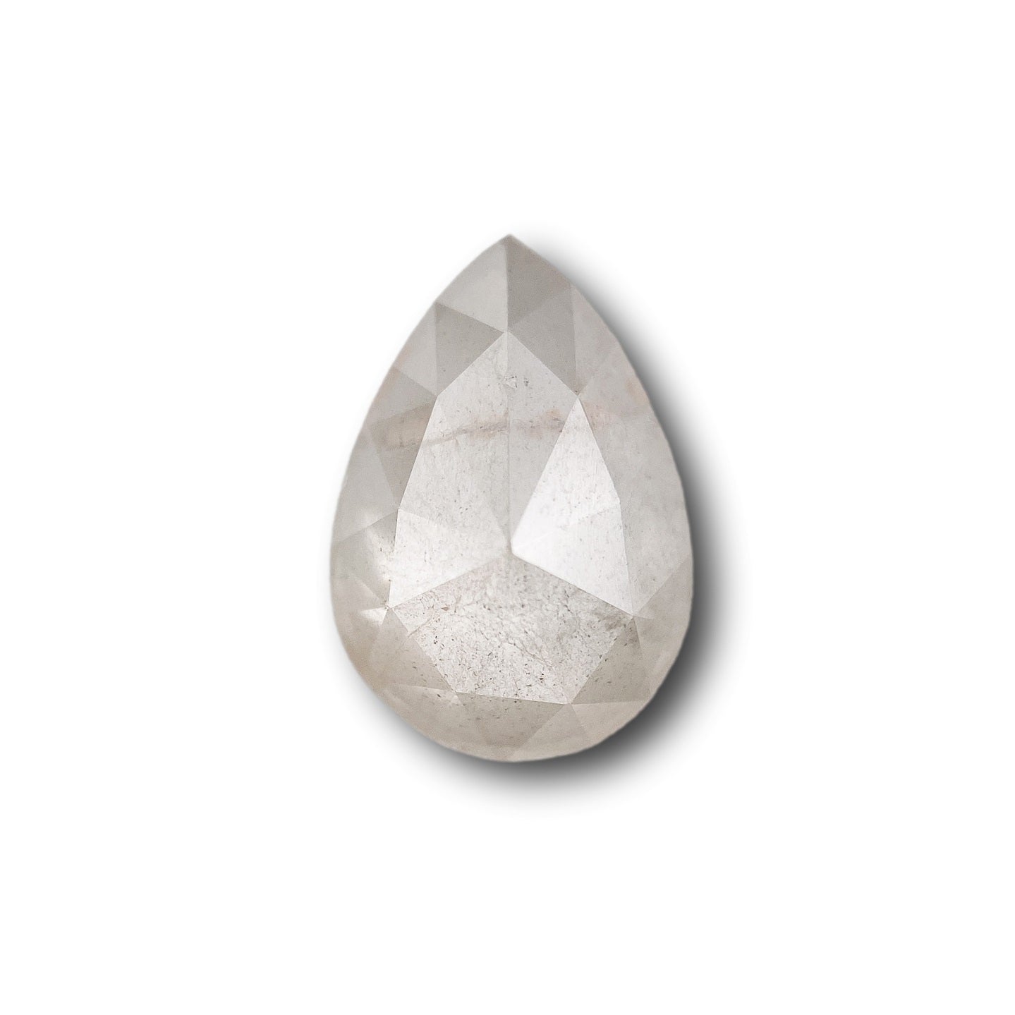 2.88ct | Salt & Pepper Pear Shape Rose Cut Diamond - Modern Rustic Diamond