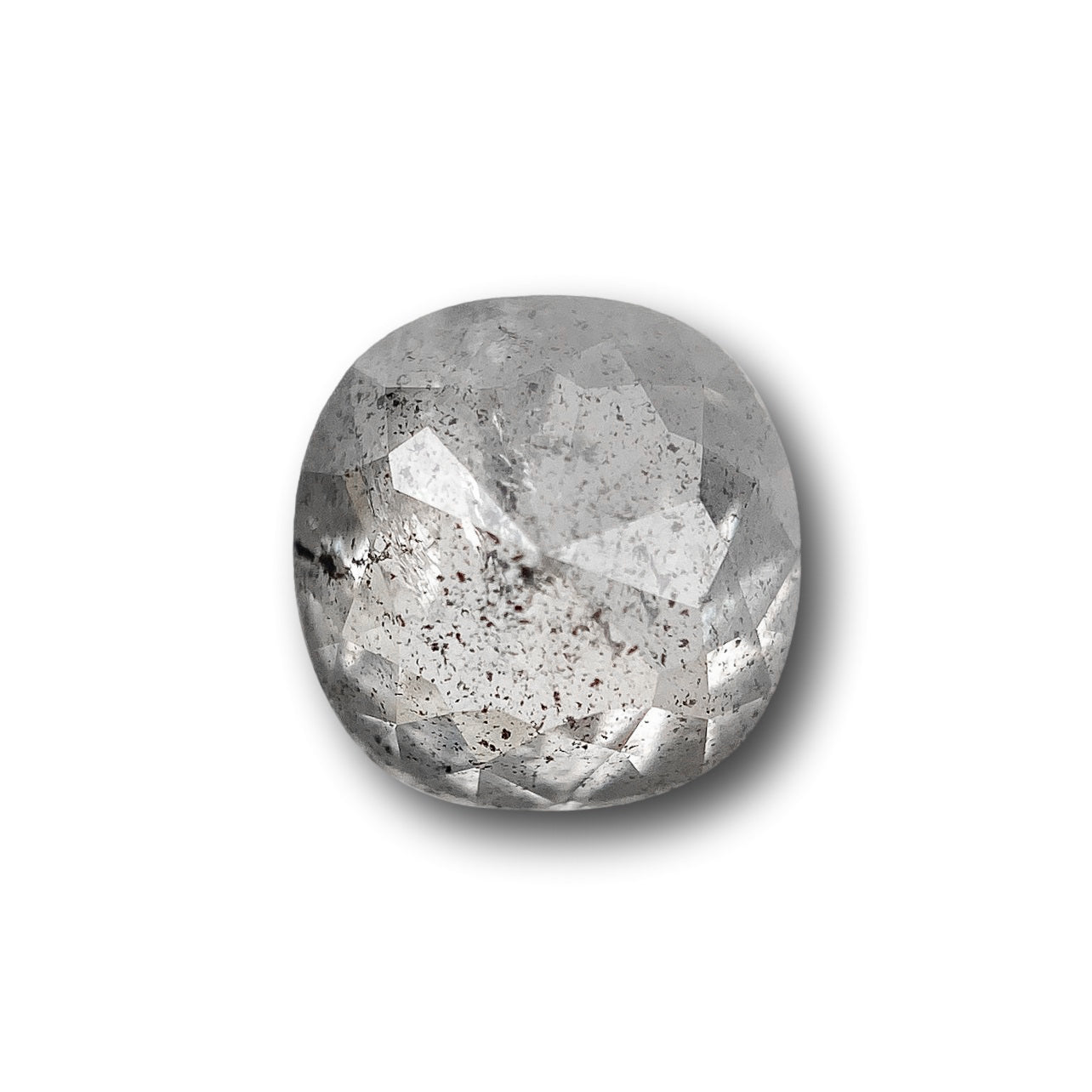 1.60ct | Salt & Pepper Cushion Shape Rose Cut Diamond - Modern Rustic Diamond