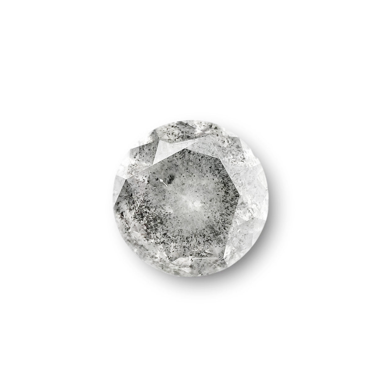 2.31ct | Salt & Pepper Round Shape Brilliant Cut Diamond - Modern Rustic Diamond