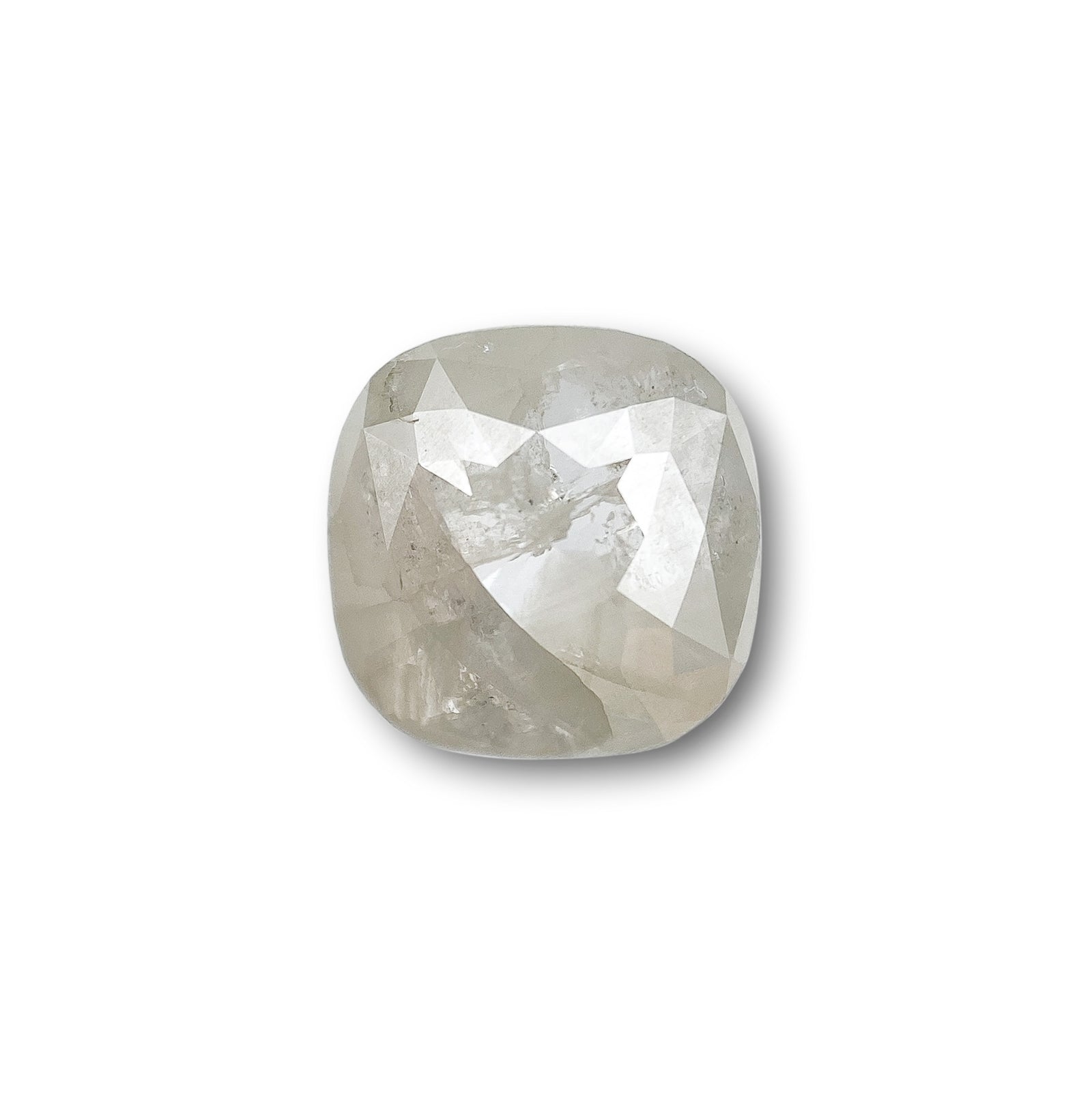 1.45ct | Salt & Pepper Cushion Shape Rose Cut Diamond - Modern Rustic Diamond