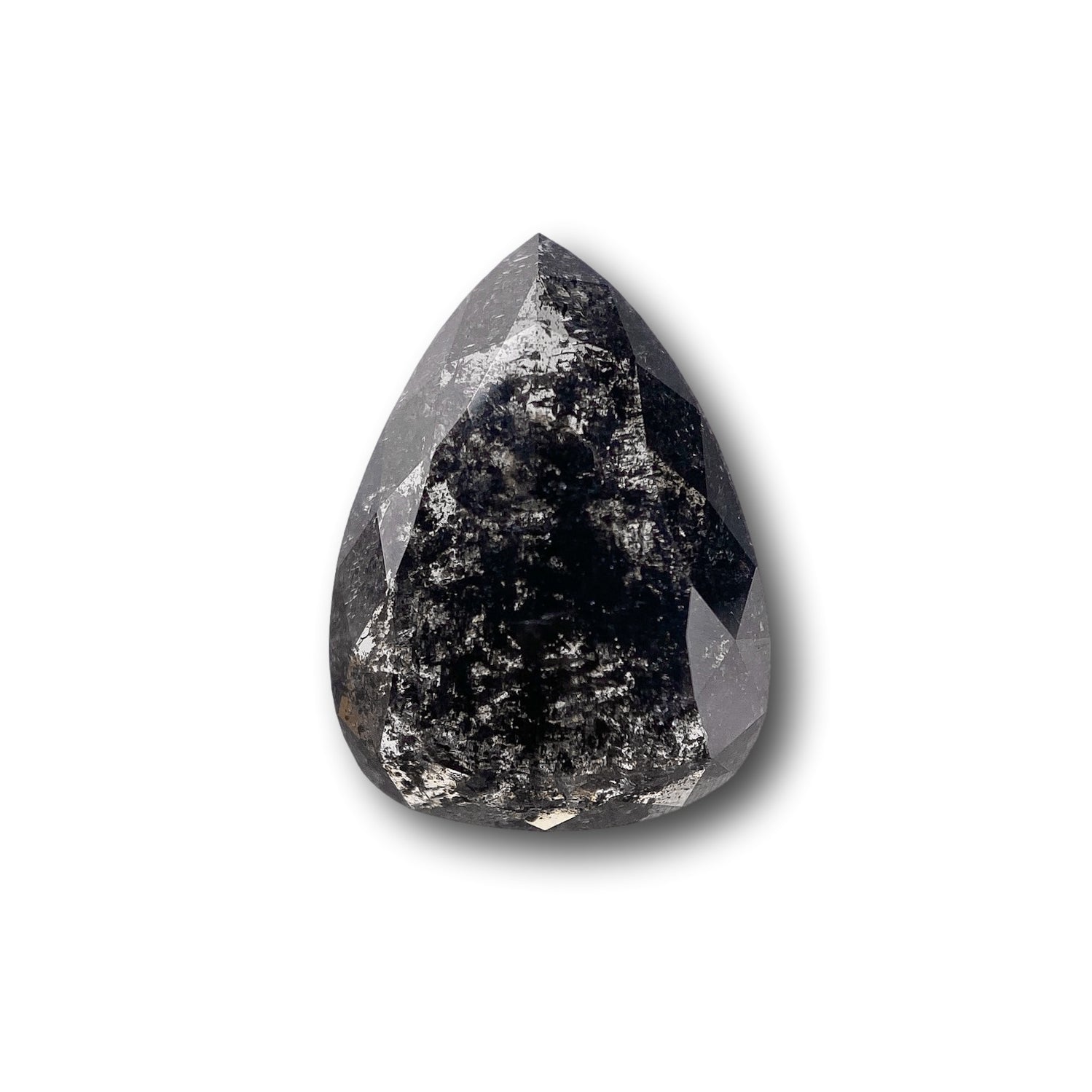 1.86ct | Salt & Pepper Pear Shape Rose Cut Diamond - Modern Rustic Diamond