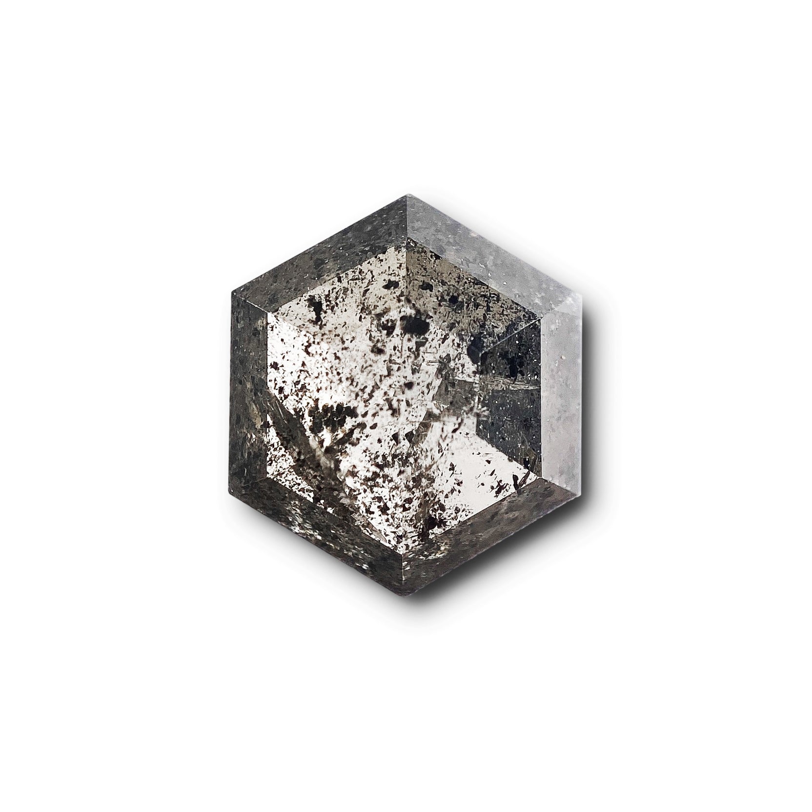 1.49ct | Salt & Pepper Hexagon Shape Rose Cut Diamond - Modern Rustic Diamond
