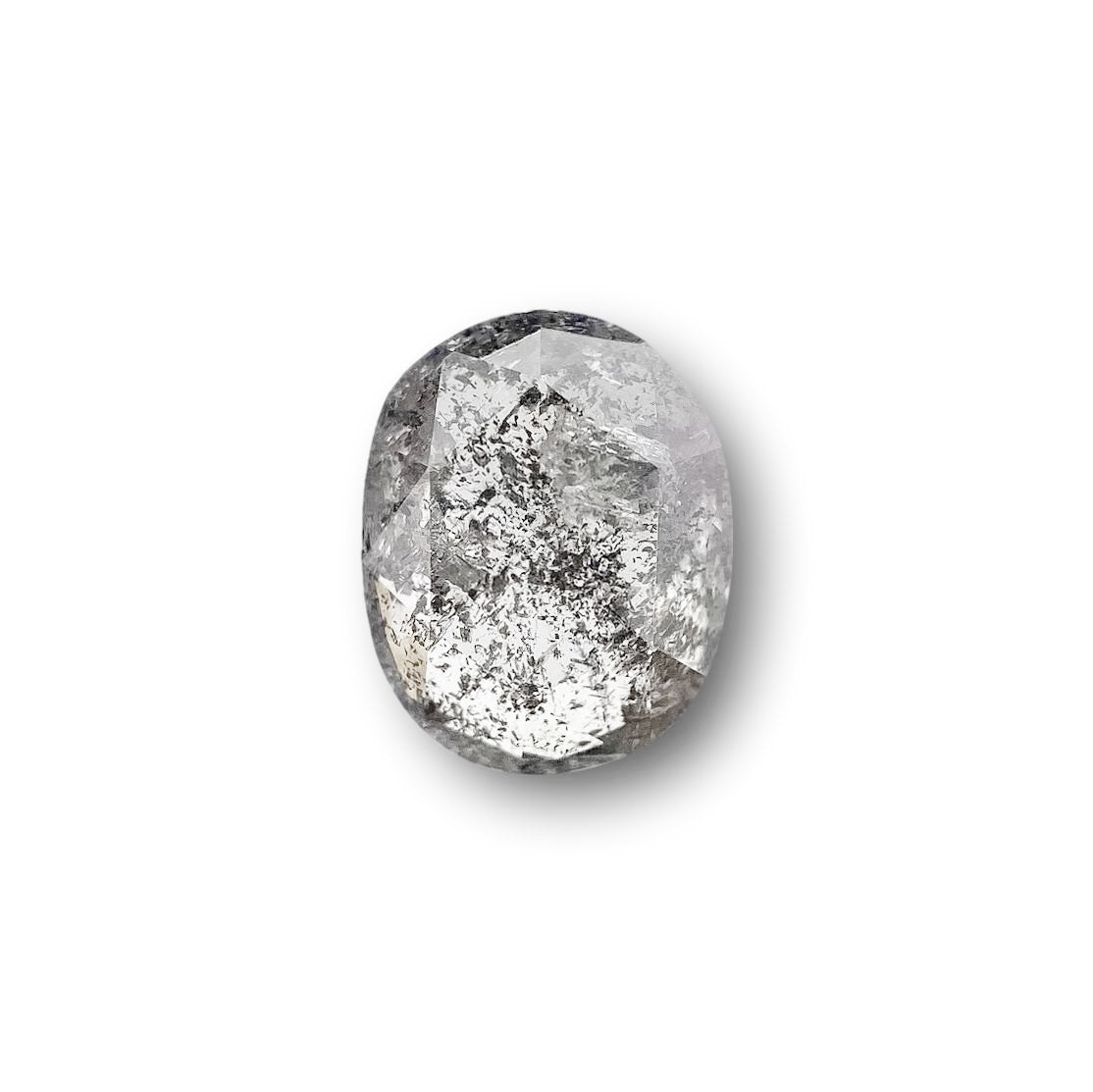 1.16ct | Salt &amp; Pepper Cushion Shape Rose Cut Diamond - Modern Rustic Diamond