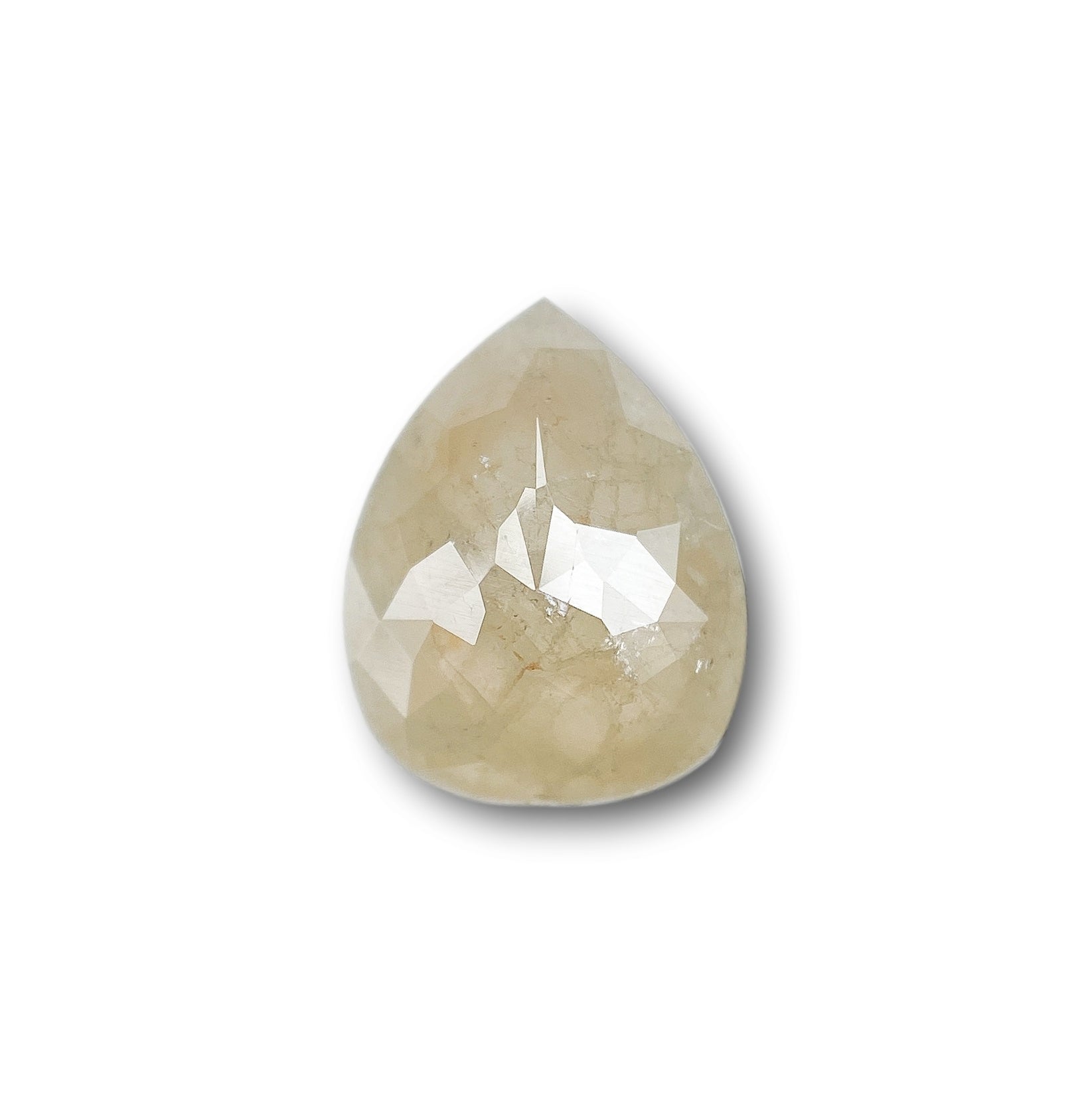 1.49ct | Salt & Pepper Pear Shape Rose Cut Diamond - Modern Rustic Diamond